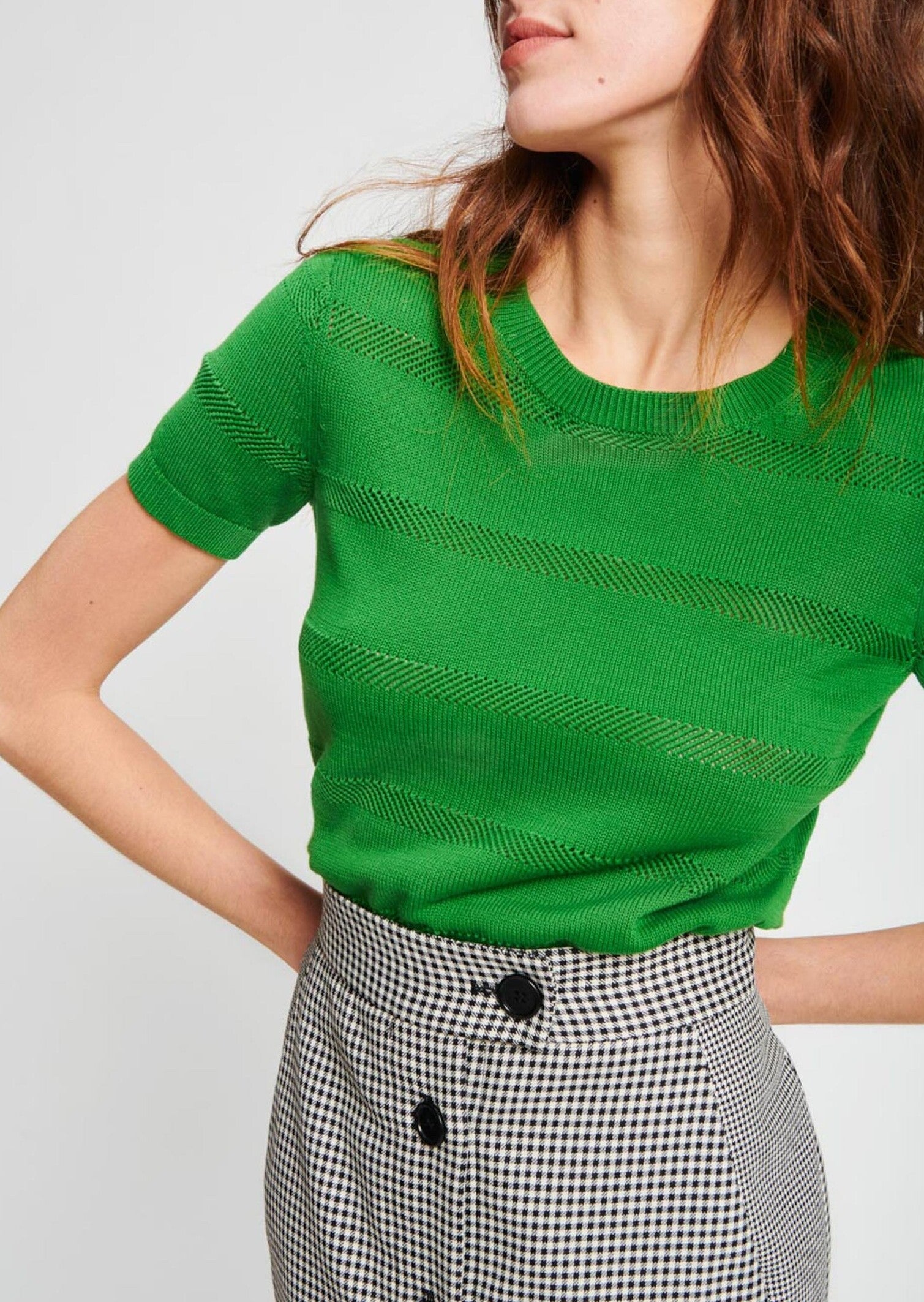 Pull vert ajouré en coton Faume - seconde main