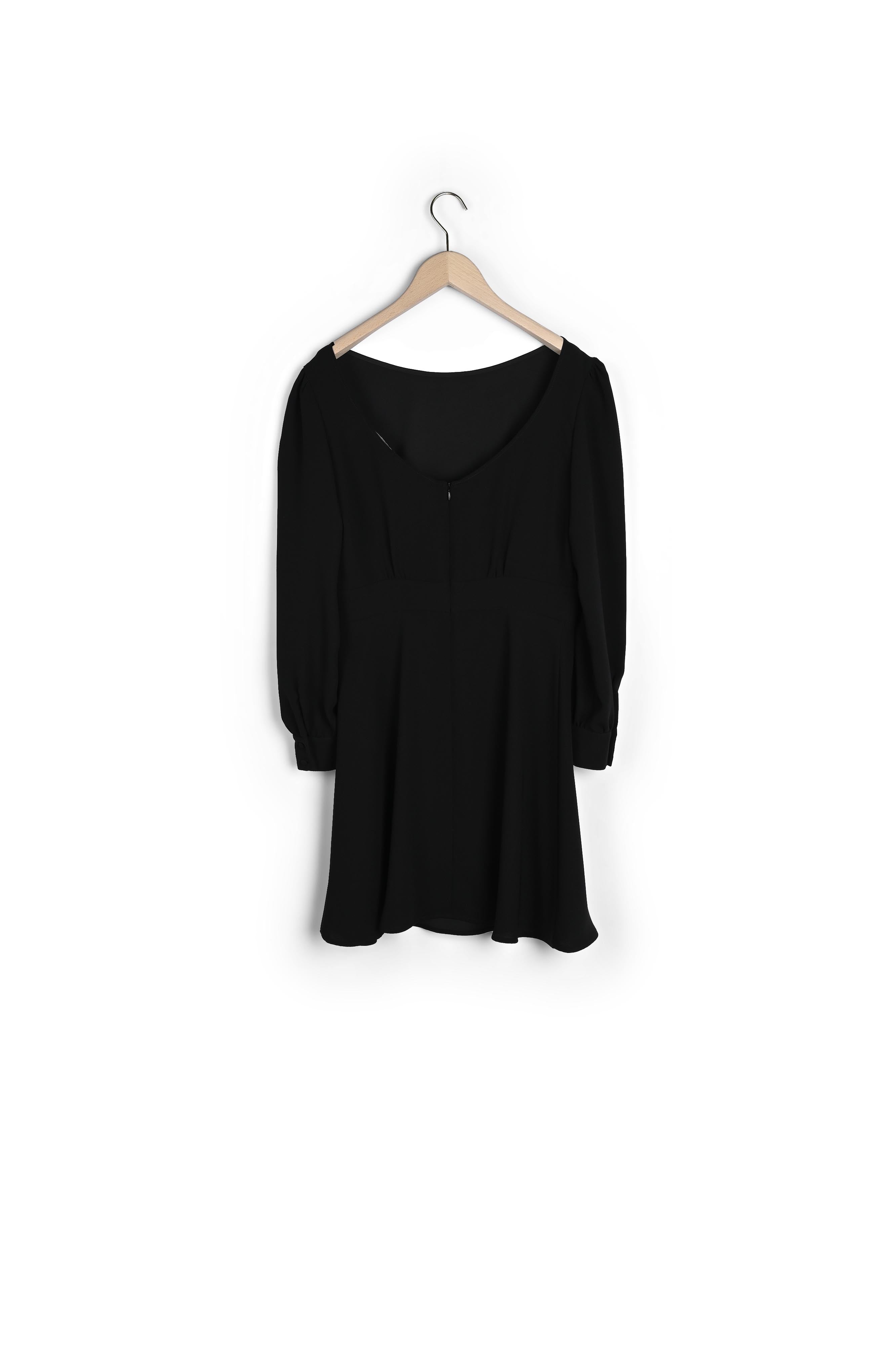 Robe Renette ajustée en crêpe mat noire Faume - seconde main