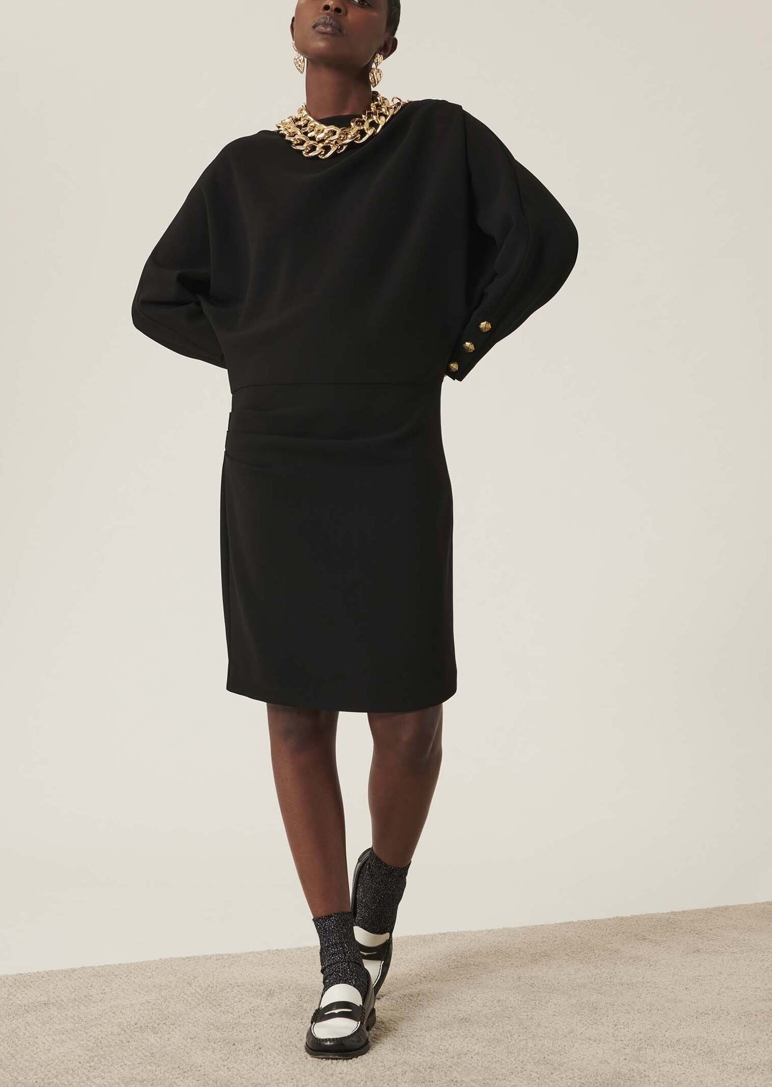 Robe Ryah noire en crêpe Faume - seconde main