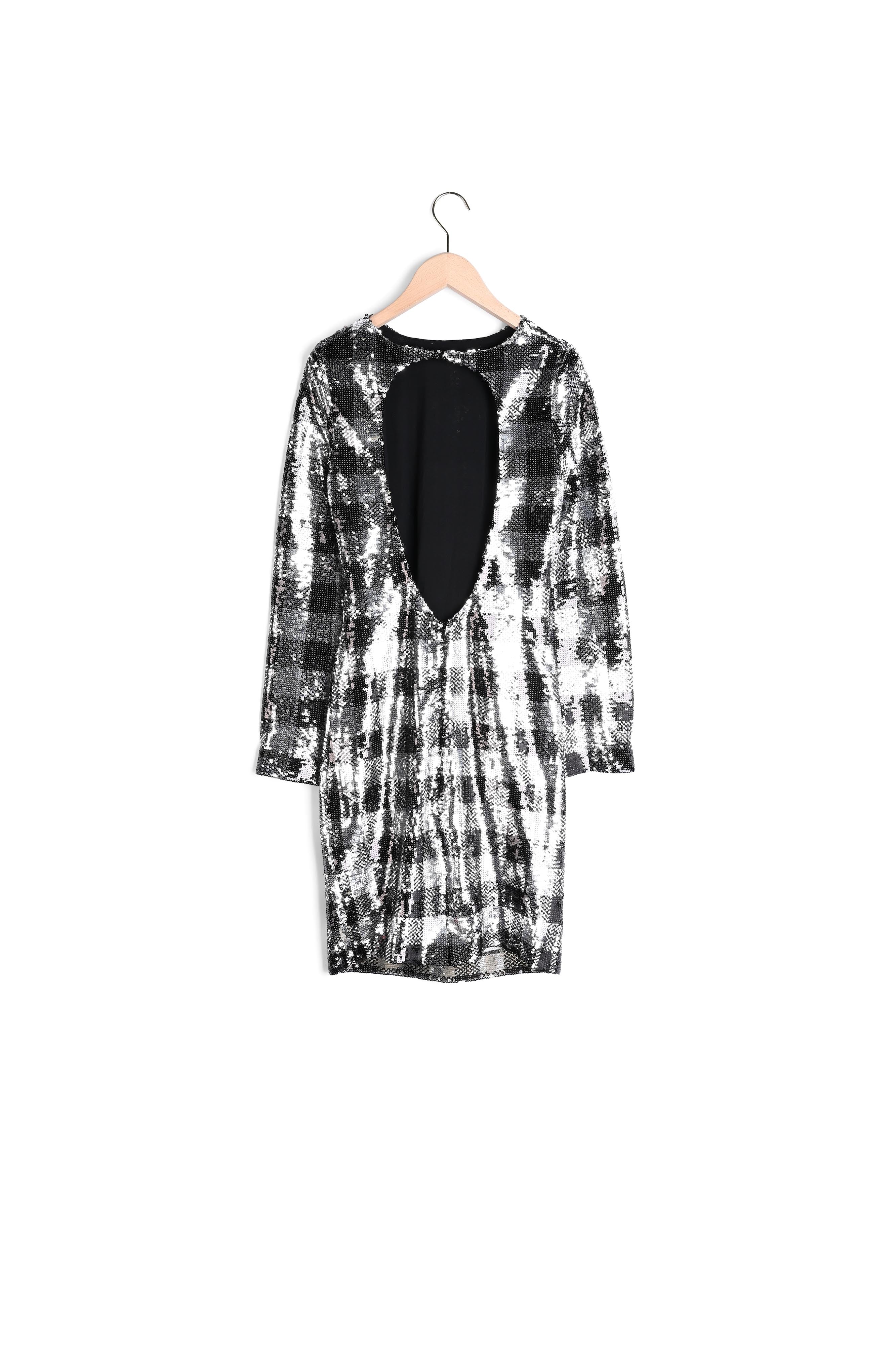 Robe Rory noire à carreaux en sequin Faume - seconde main