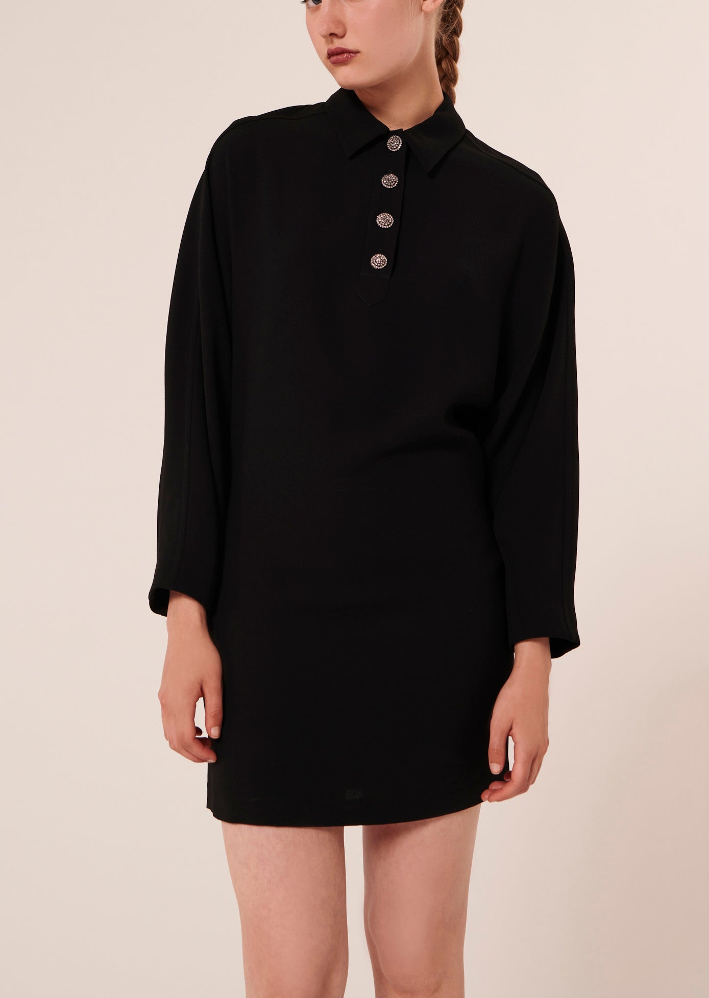 Robe Reva noire en crêpe Faume - seconde main