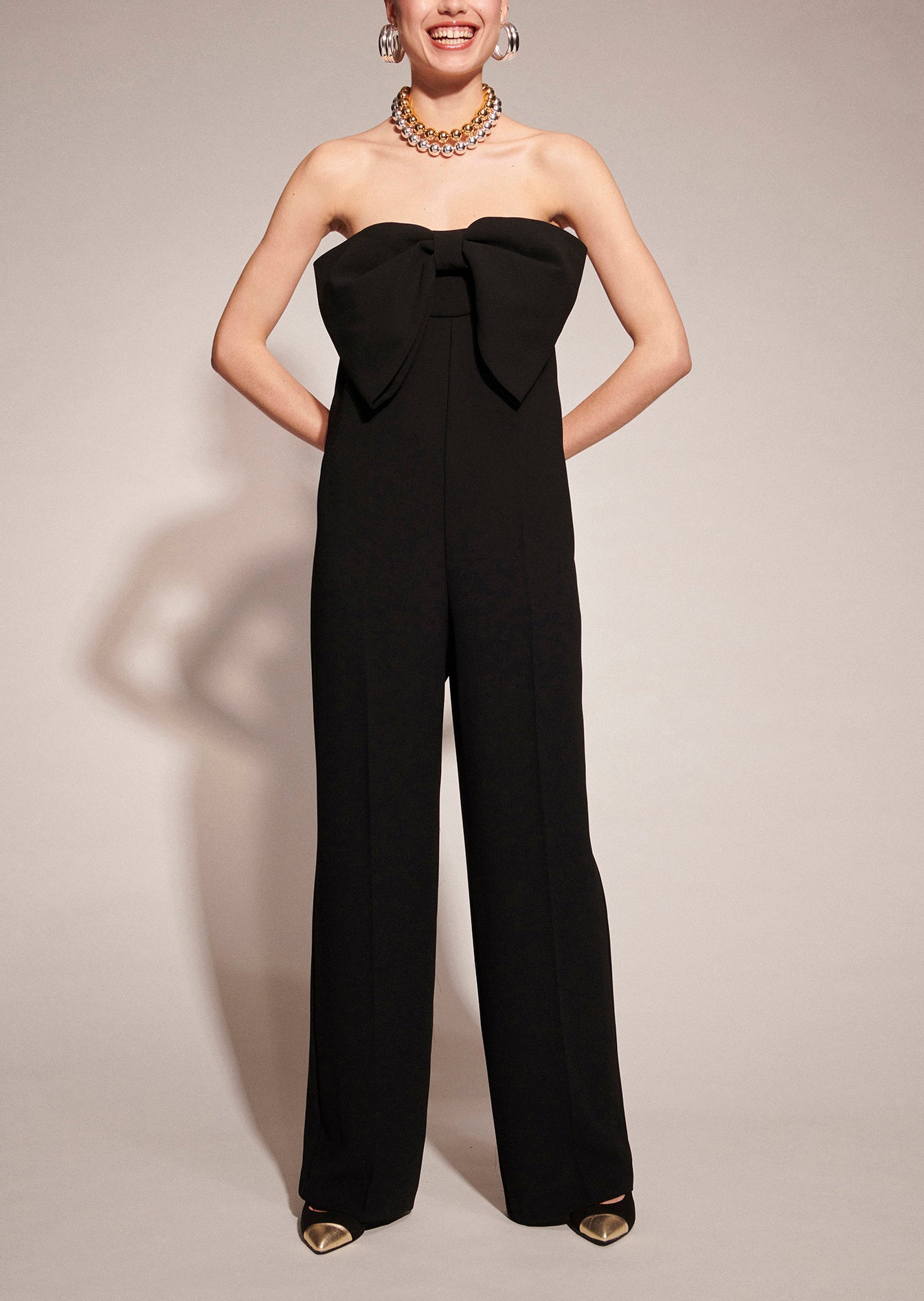 Combinaison Coeur noire en crêpe Faume - seconde main