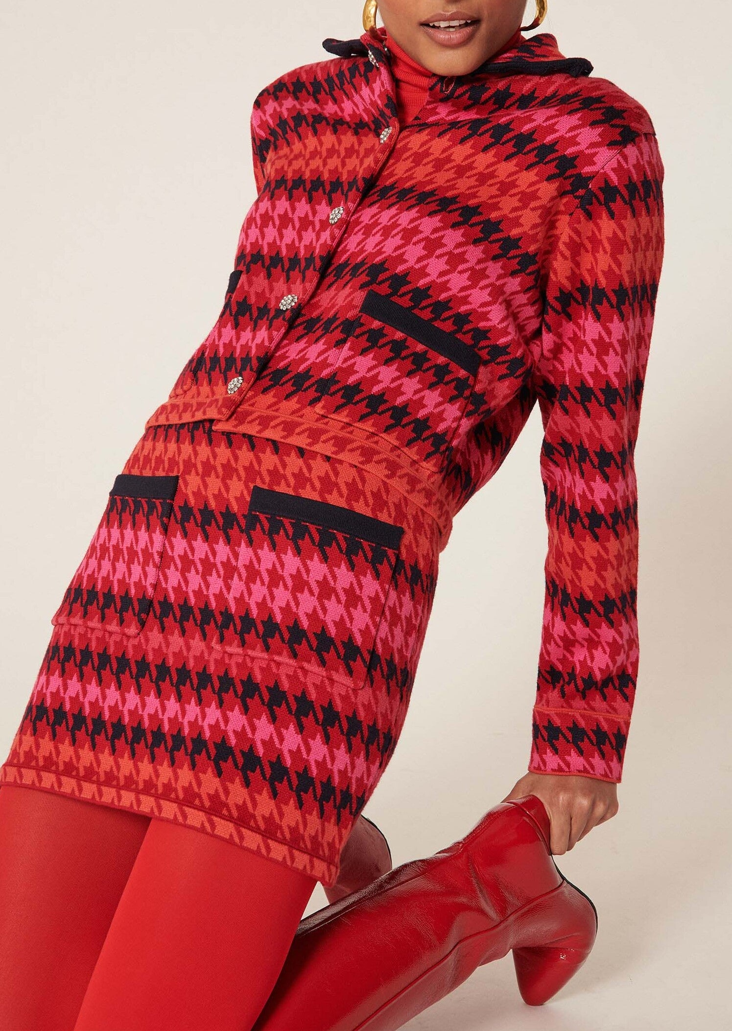 Gilet Gala bordeaux pied de poule Faume - seconde main