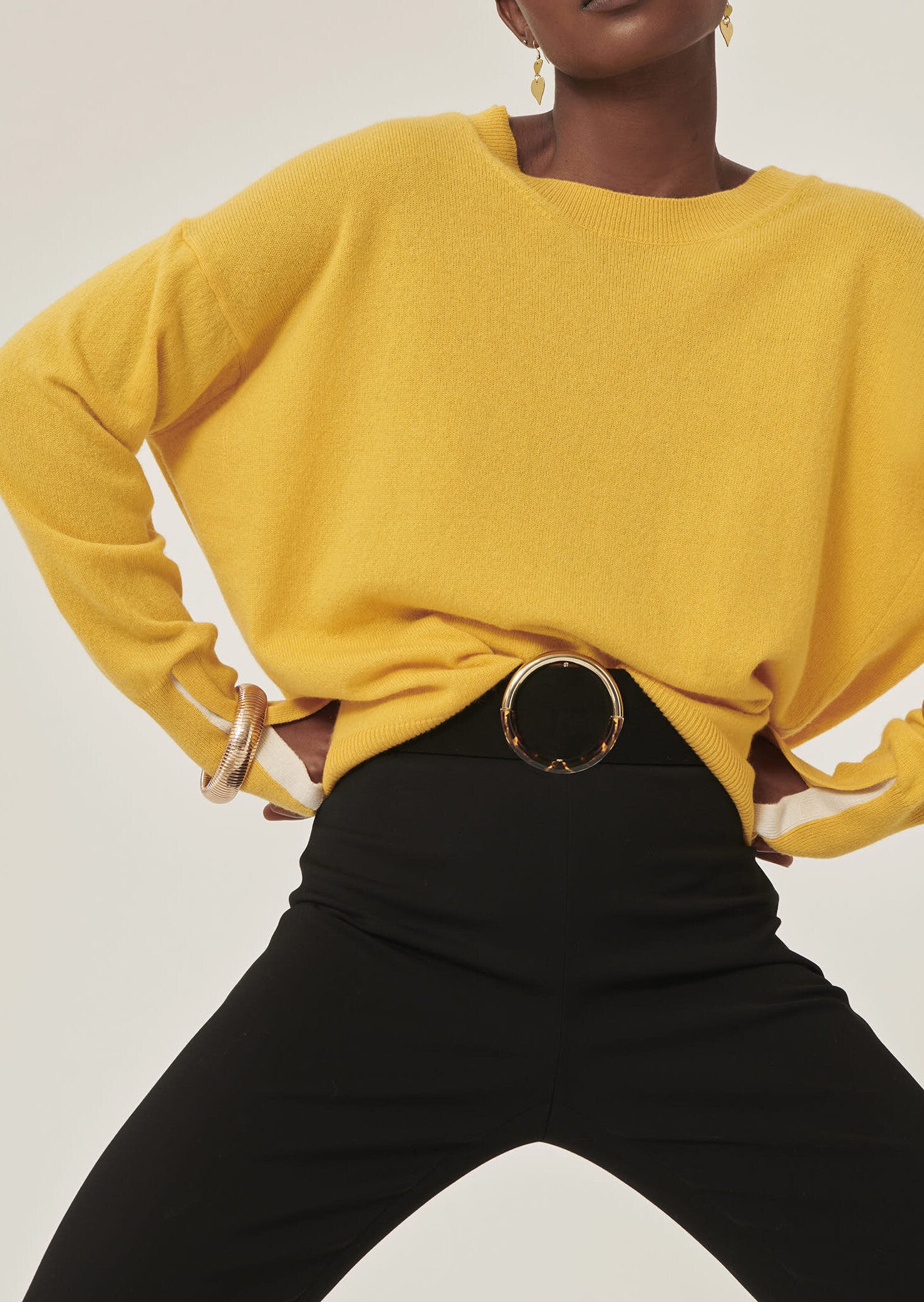 Pull Portobello jaune en cachemire Faume - seconde main