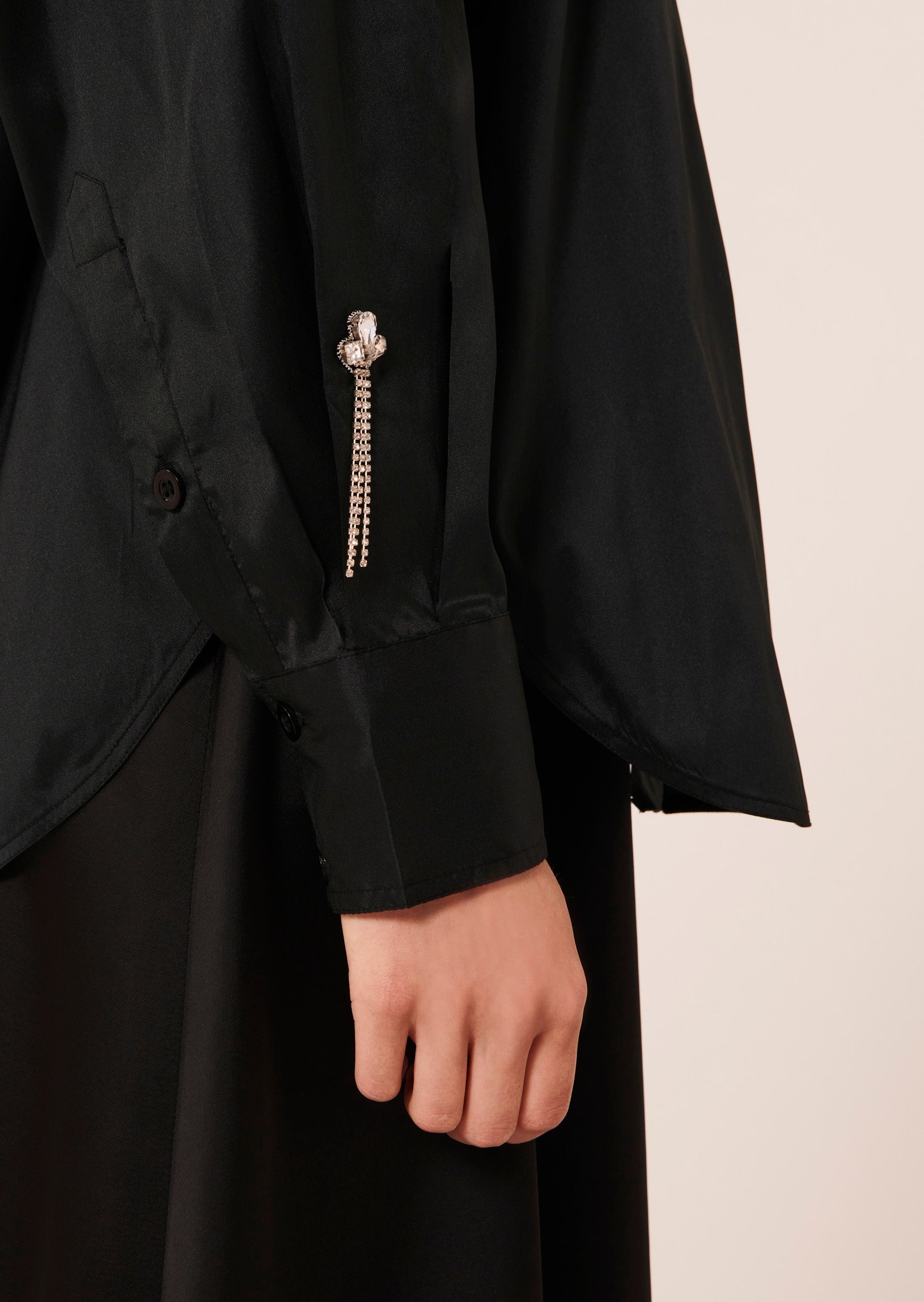 Chemise Cedric noire en taffetas Faume - seconde main