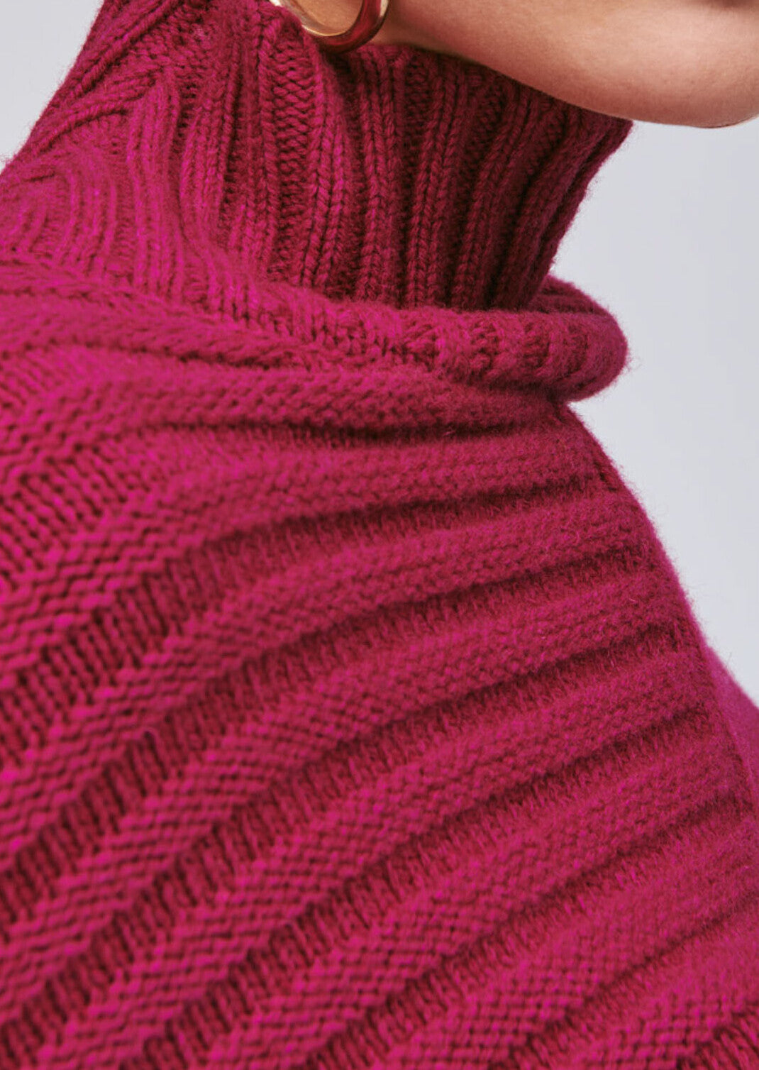 Pull oversize mauve en maille épaisse Faume - seconde main