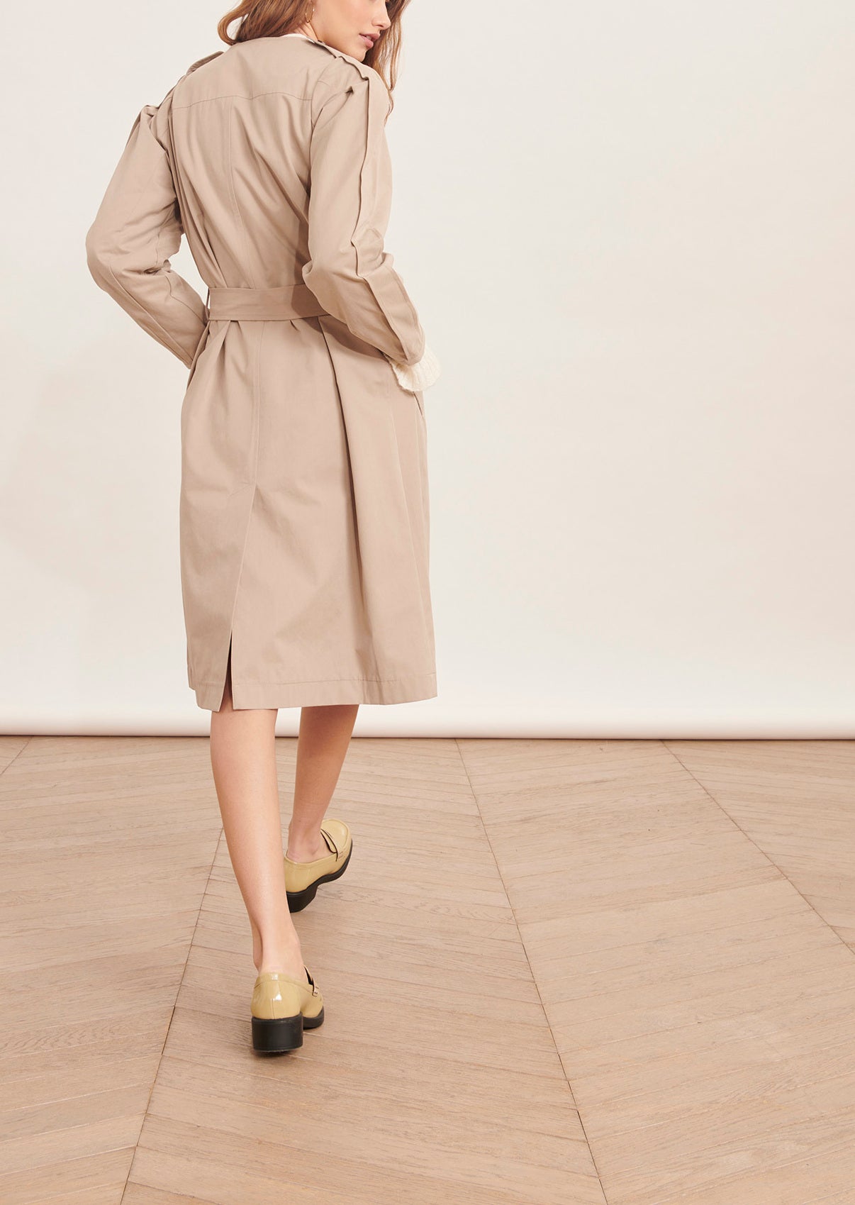 Trench-coat Idylle beige peau de pêche Faume - seconde main