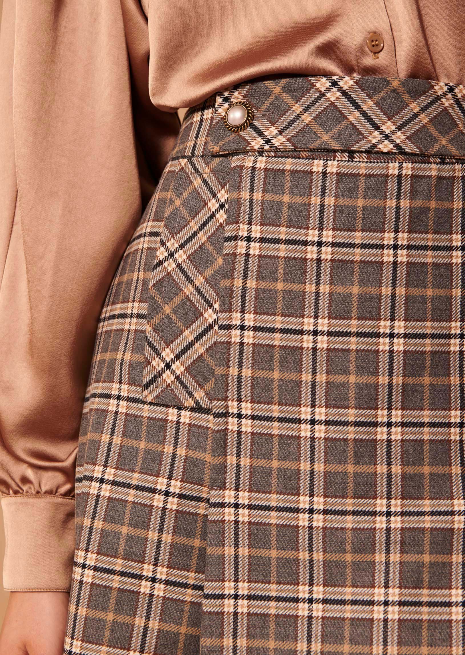 Jupe Jimmy grise en tartan Faume - seconde main