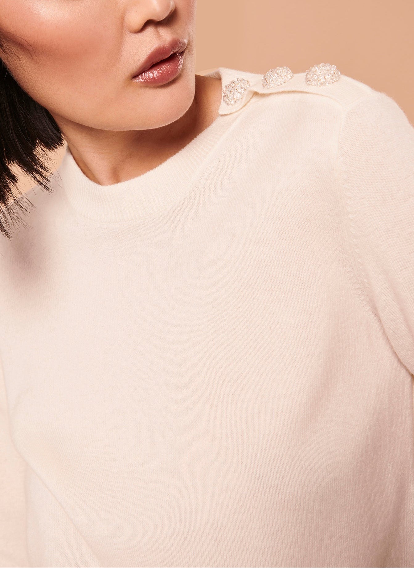 Pull Prunette écru en laine Faume - seconde main