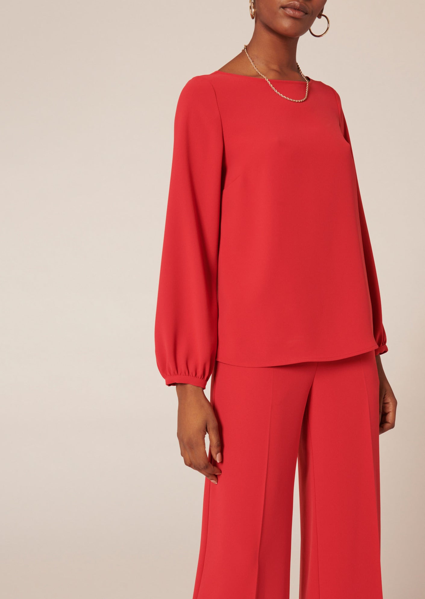 Top Tabecca rouge en crêpe Faume - seconde main