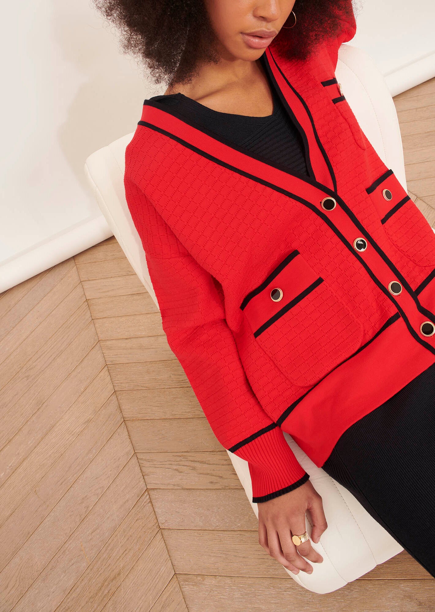 Gilet Gabriella rouge en maille Faume - seconde main