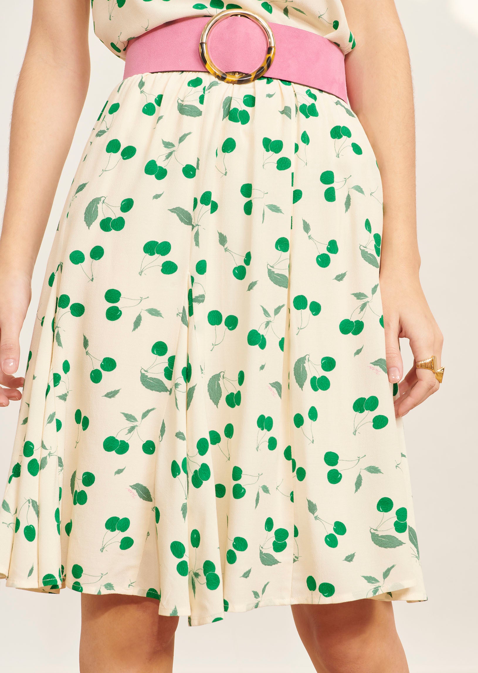 Jupe Javanaise écrue imprimé cherry Faume - seconde main