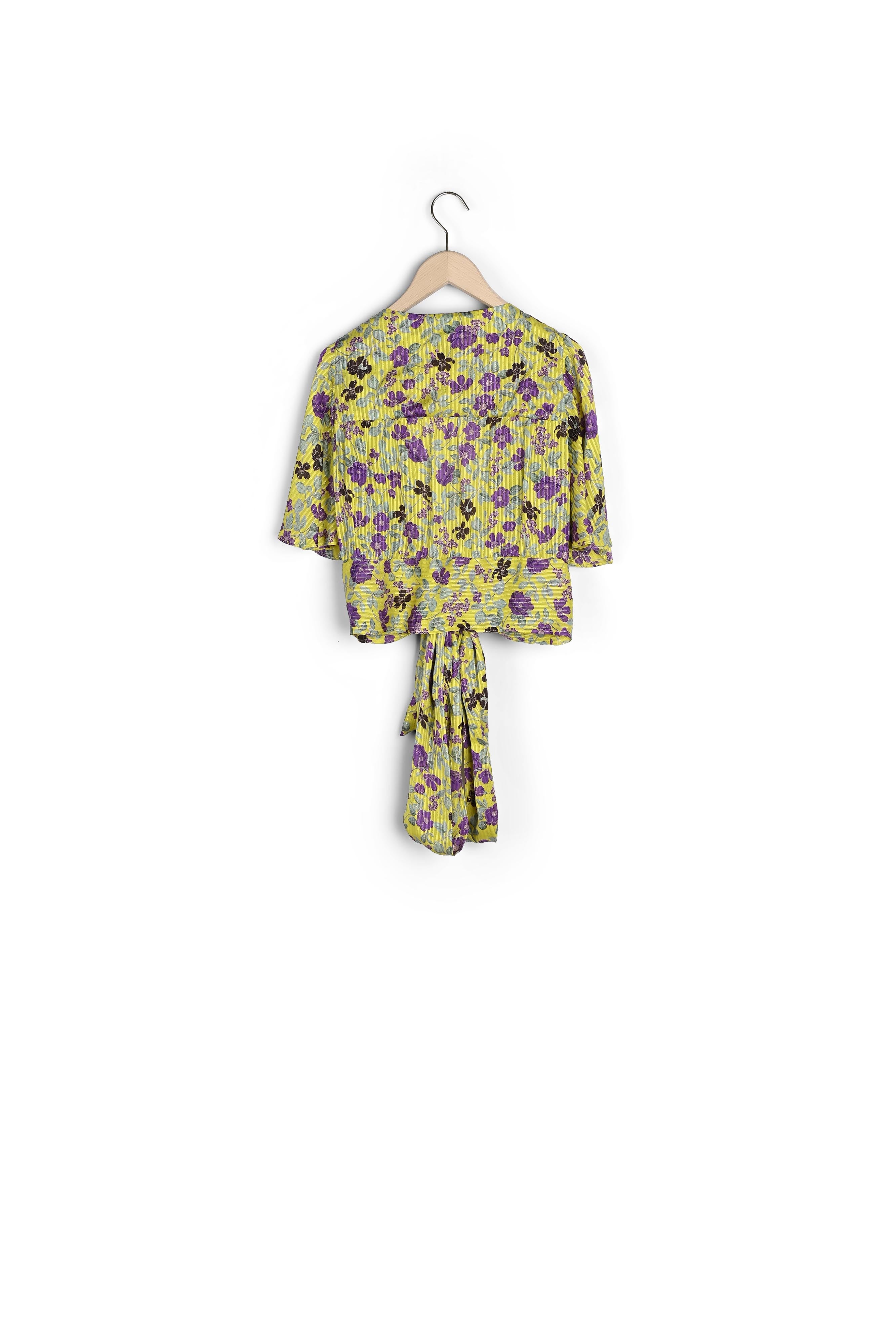 Top Tuilerie en viscose et soie jaune Faume - seconde main