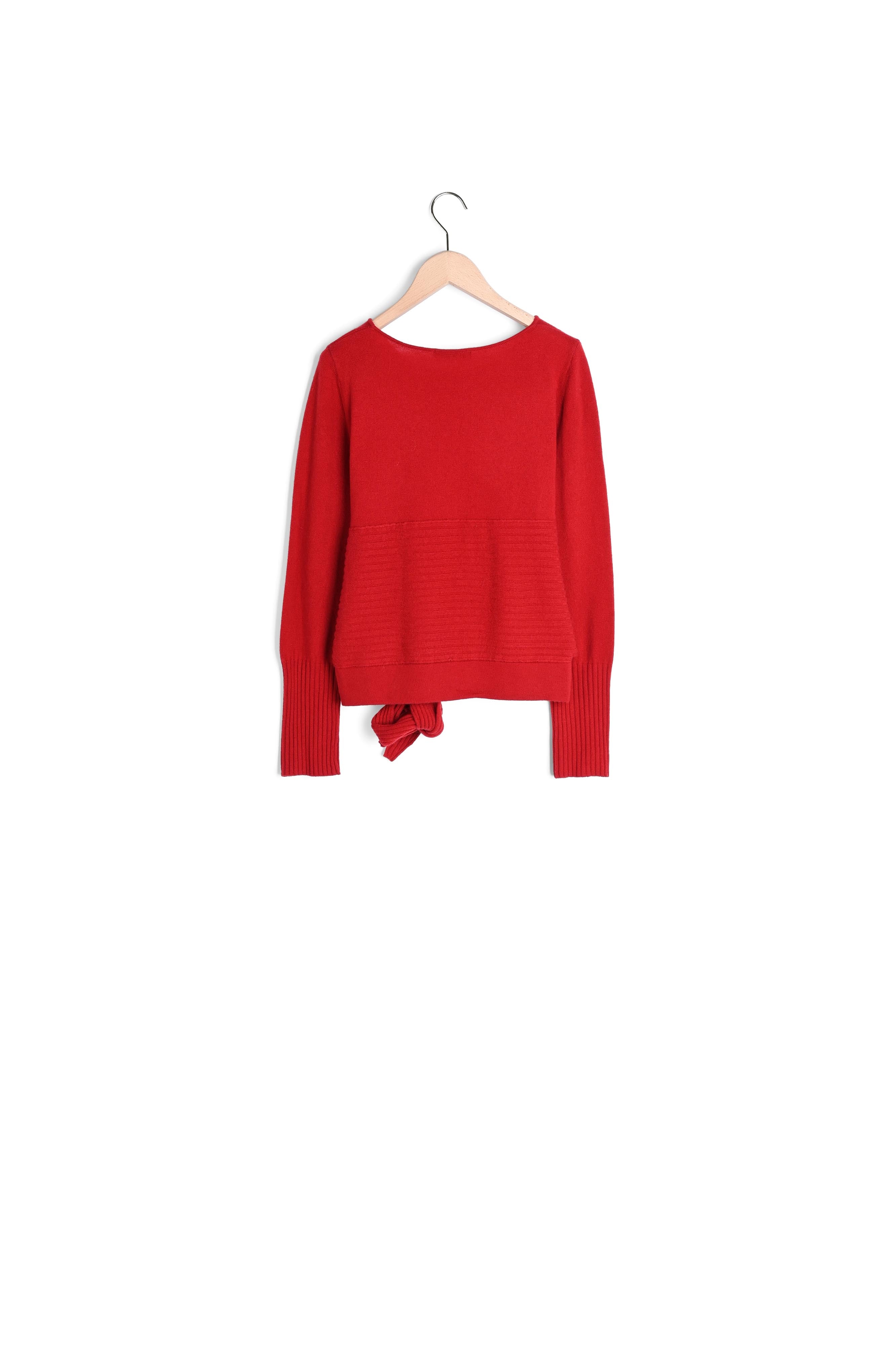 Pull Polydore rouge en laine mérinos Faume - seconde main