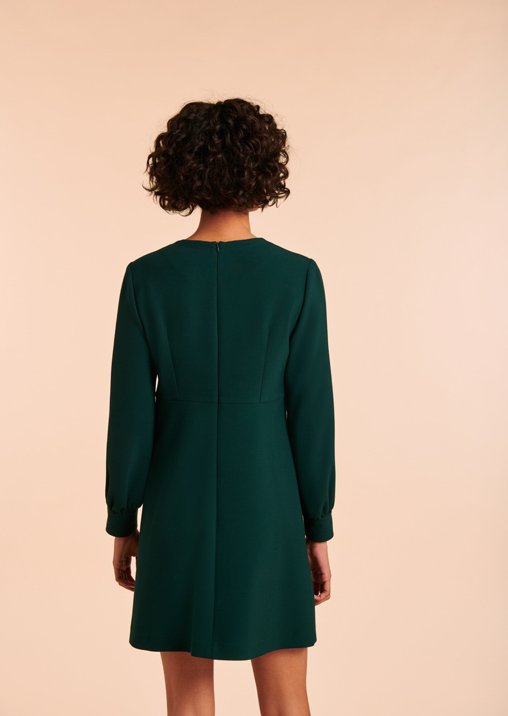 Robe courte vert bouteille en toile double Faume - seconde main