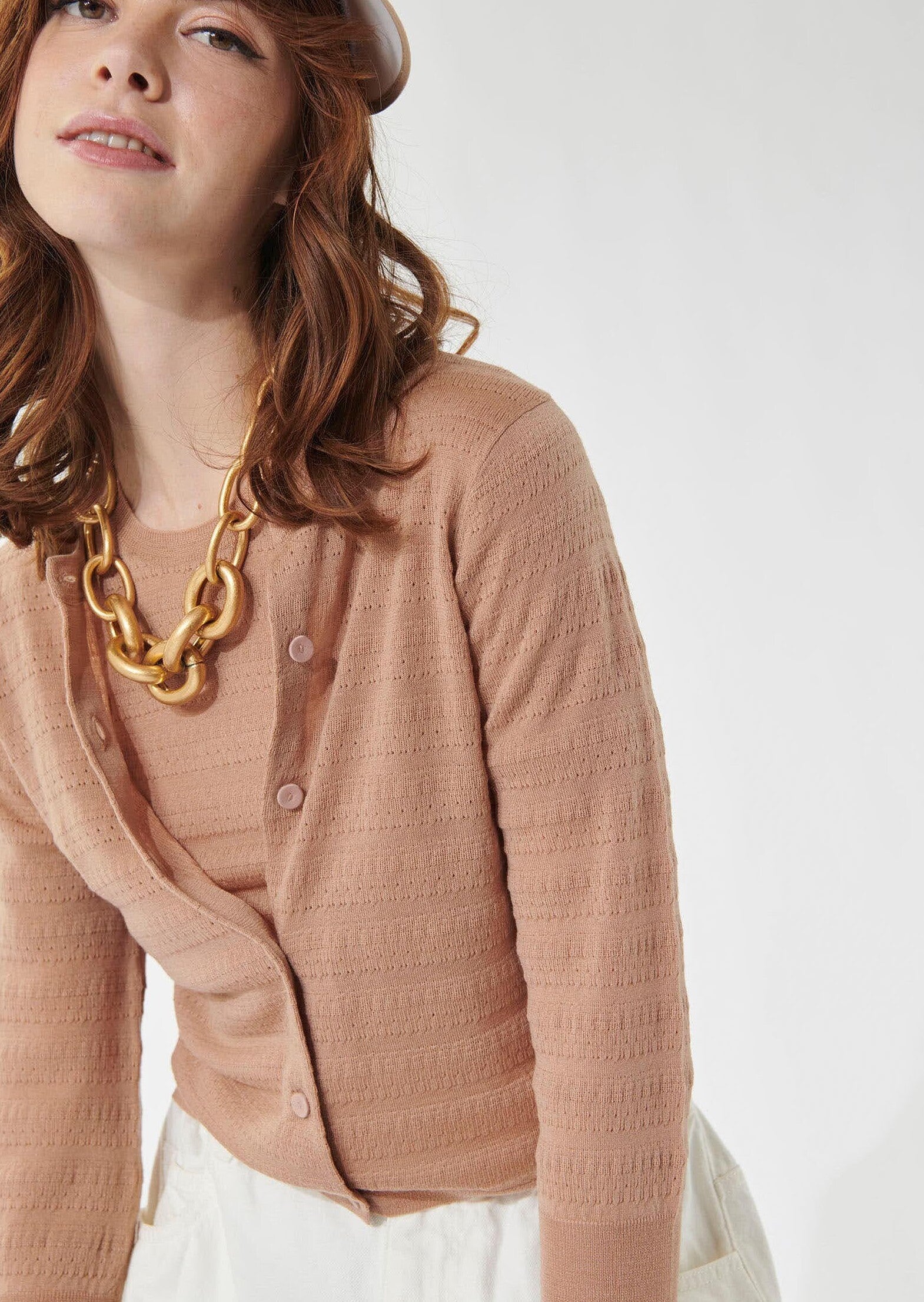 Gilet Gaspard beige en laine merinos extrafin Faume - seconde main