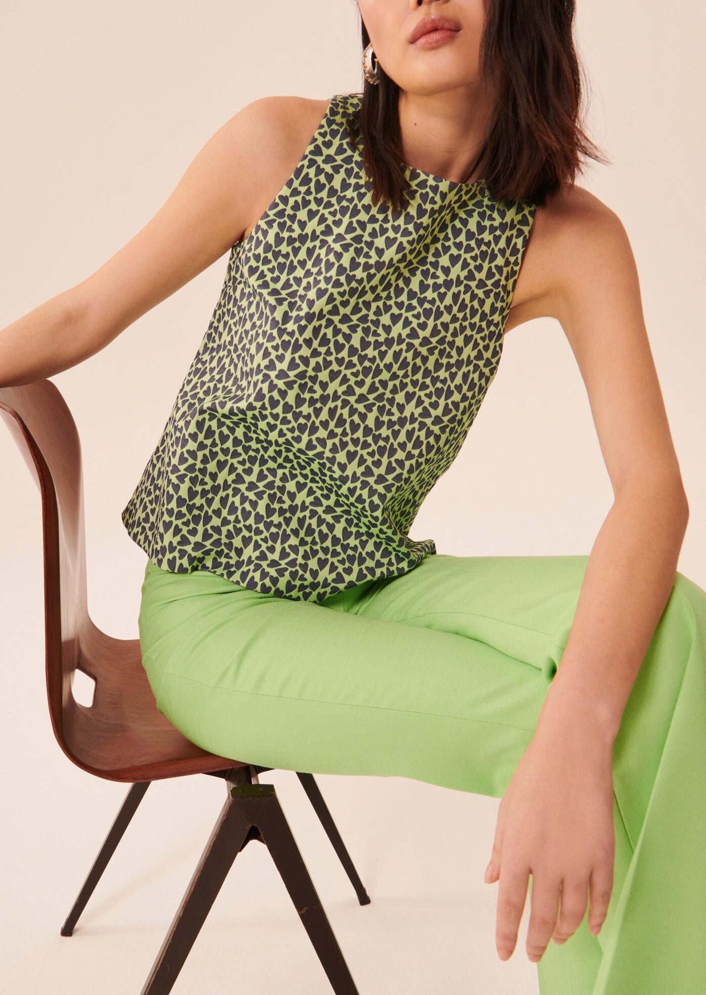 Top Tatou vert en jacquard Faume - seconde main
