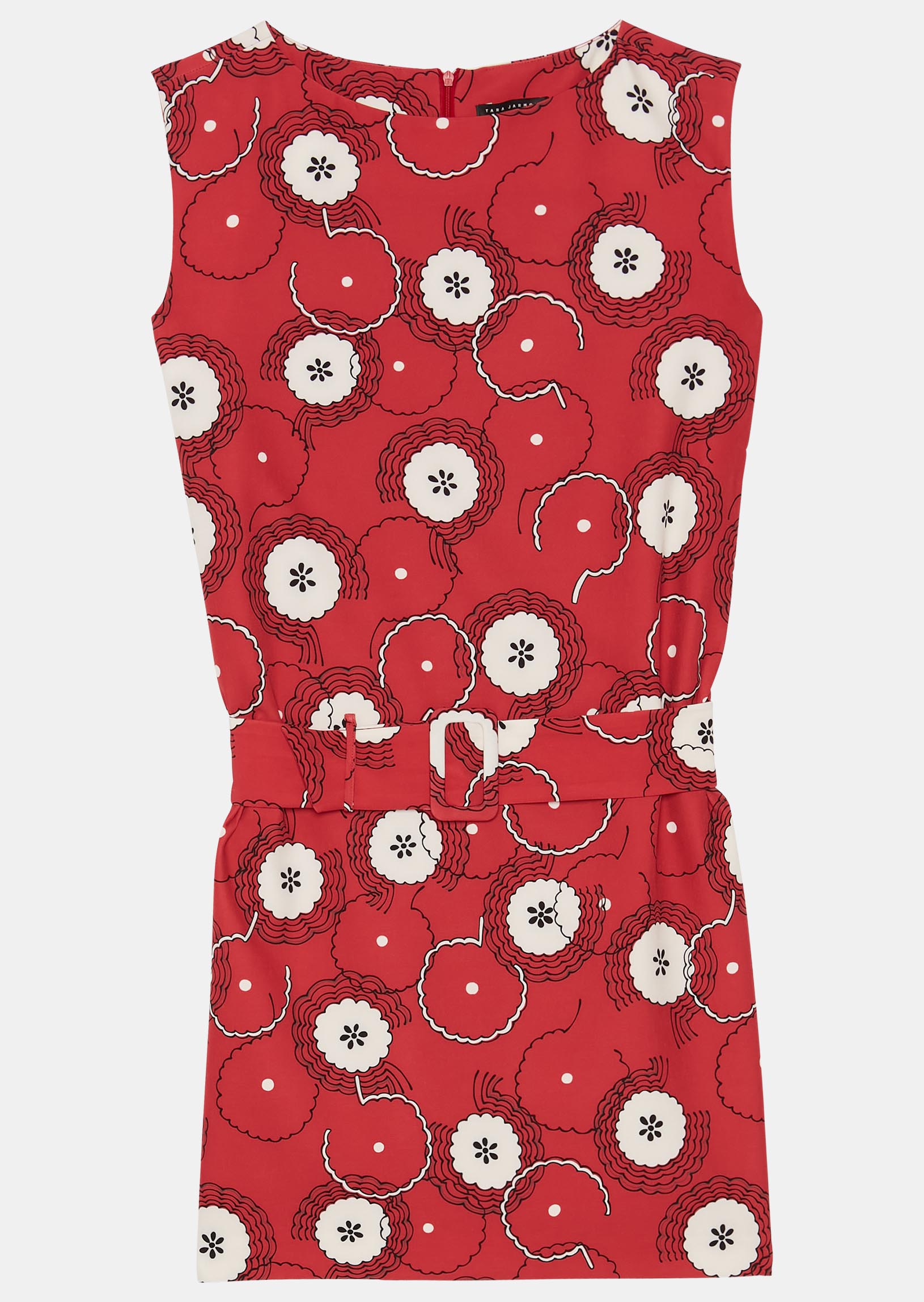 Robe Rire rouge imprimé fleurs 70's Faume - seconde main
