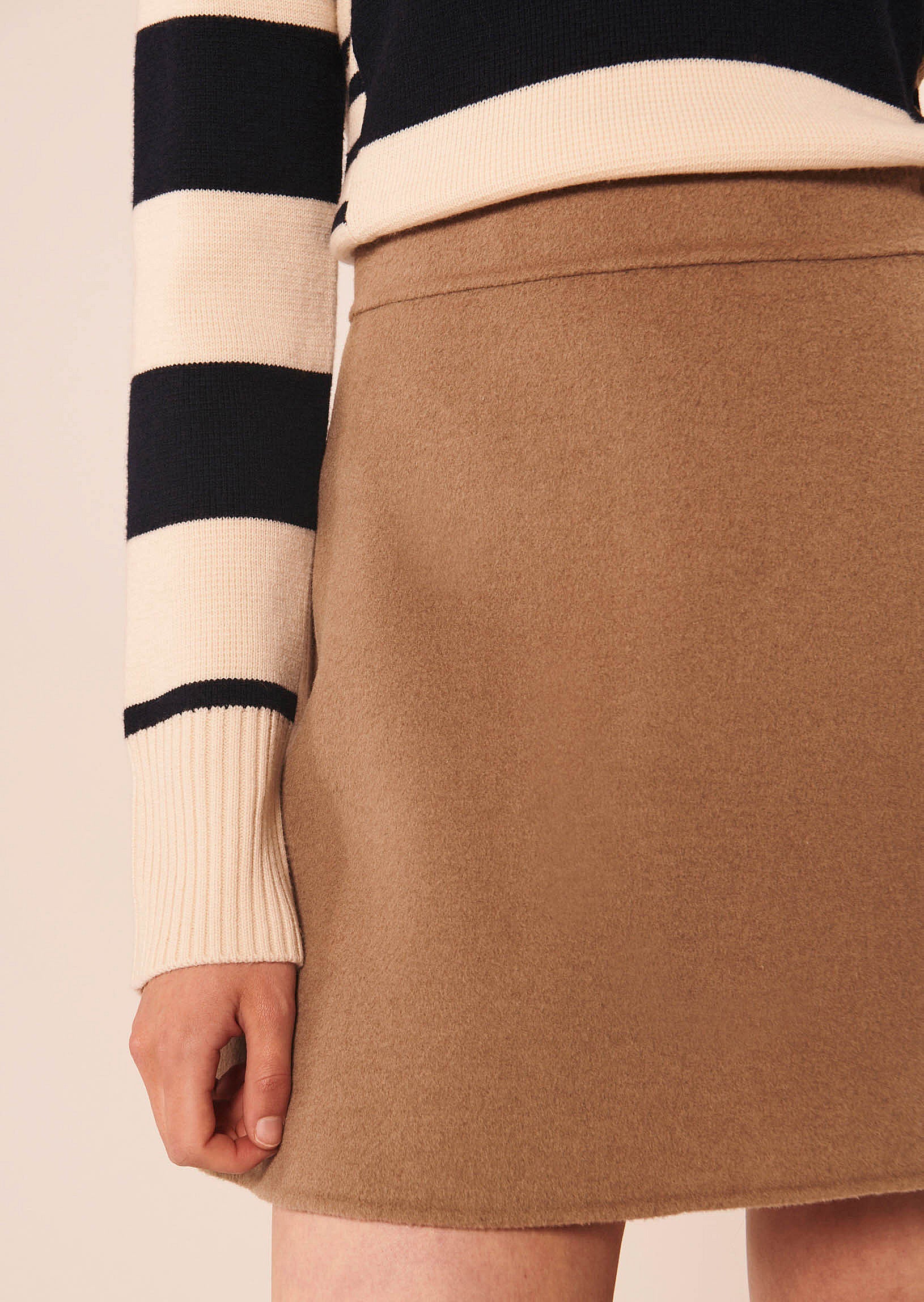 Jupe Jaina beige en laine double face Faume - seconde main