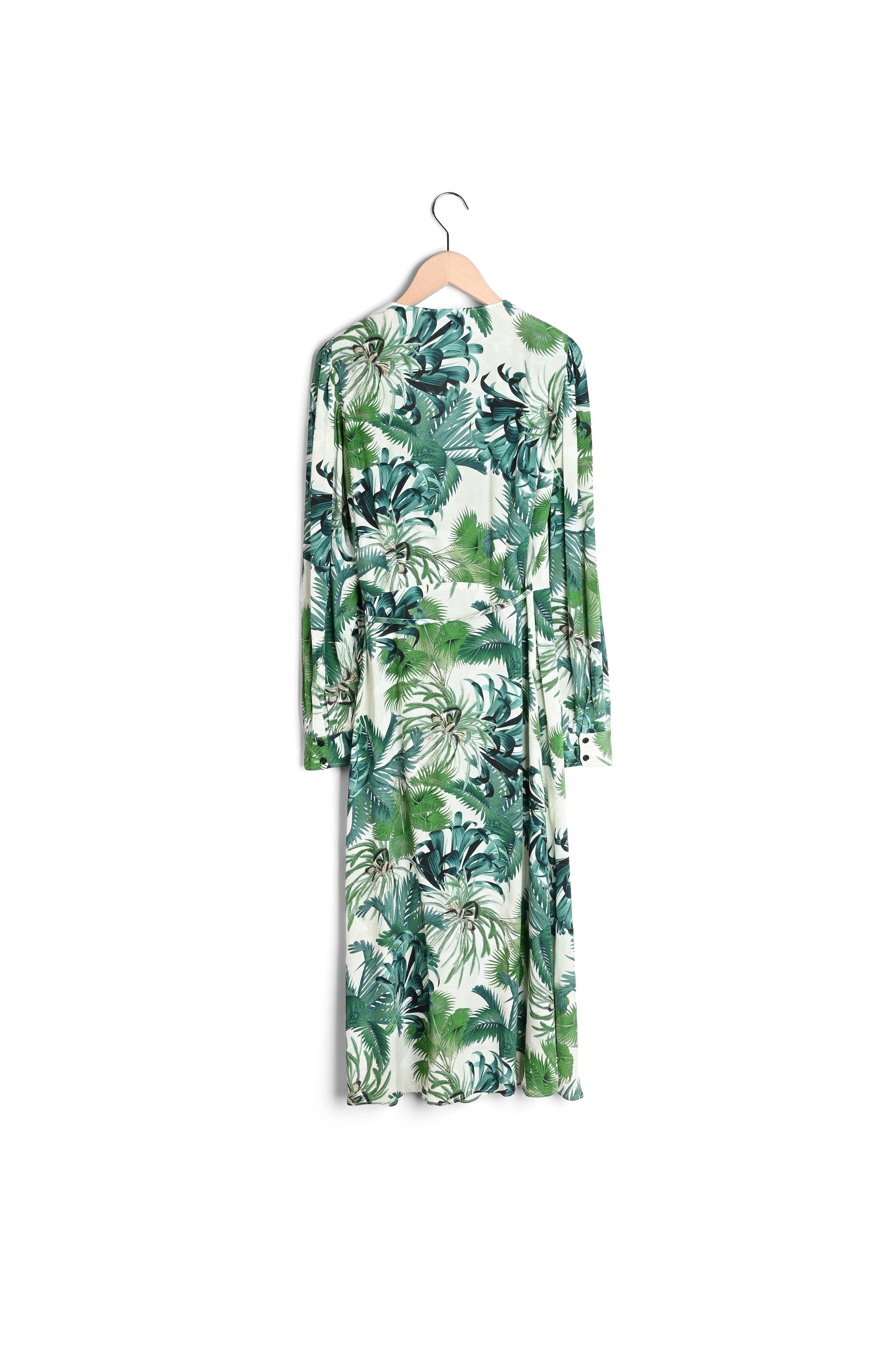 Robe cache-coeur Revi écrue imprimé palmier Faume - seconde main