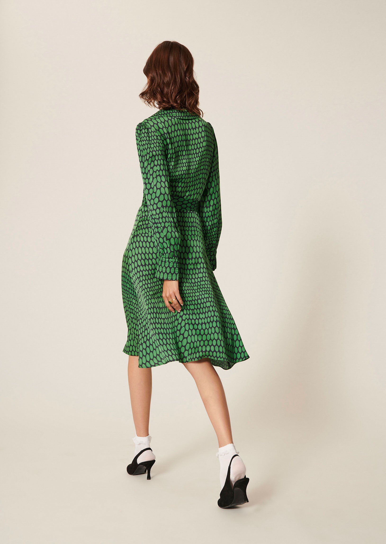 Robe Rumi verte imprimé pois Faume - seconde main