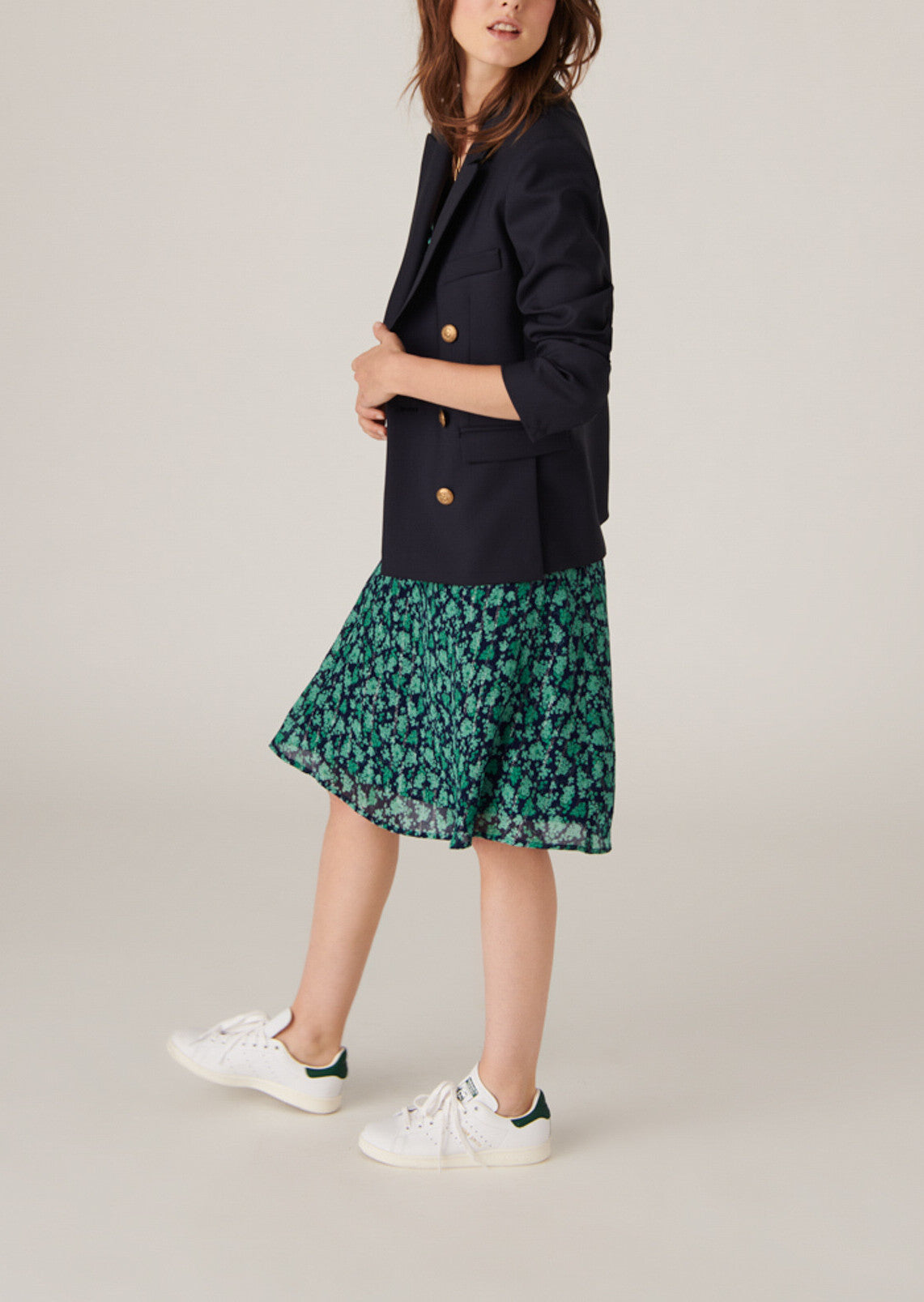 Veste Victorienne bleu nuit en laine froide Faume - seconde main