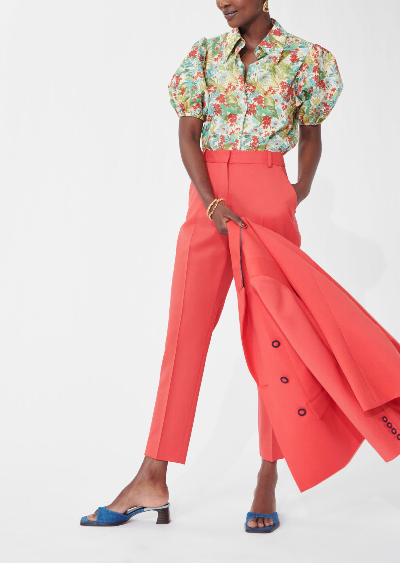 Pantalon Philippine rouge en laine froide Faume - seconde main