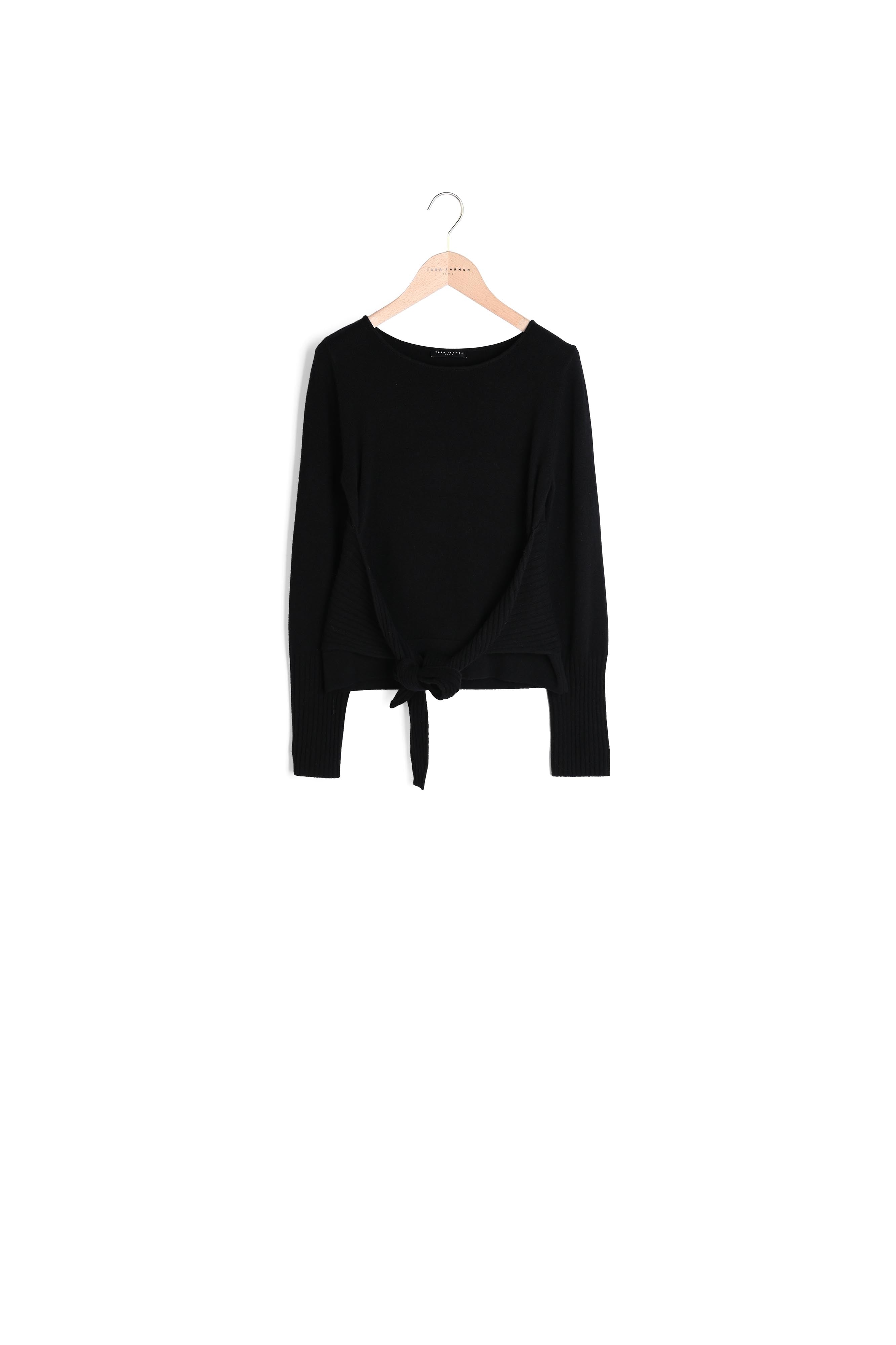 Pull Polydore noir en laine mérinos Faume - seconde main