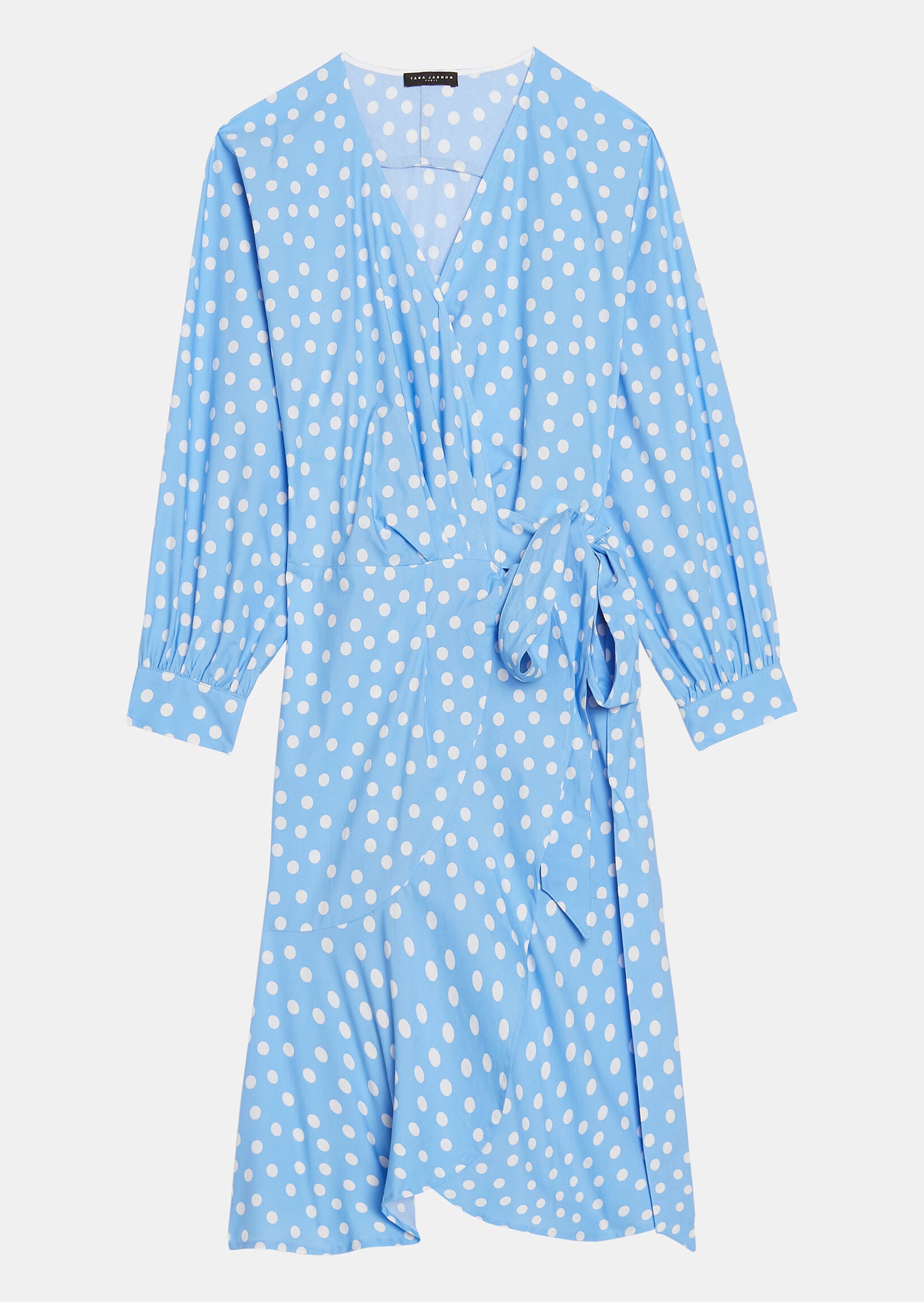 Robe Roza bleu tendre imprimé pois en coton Faume - seconde main