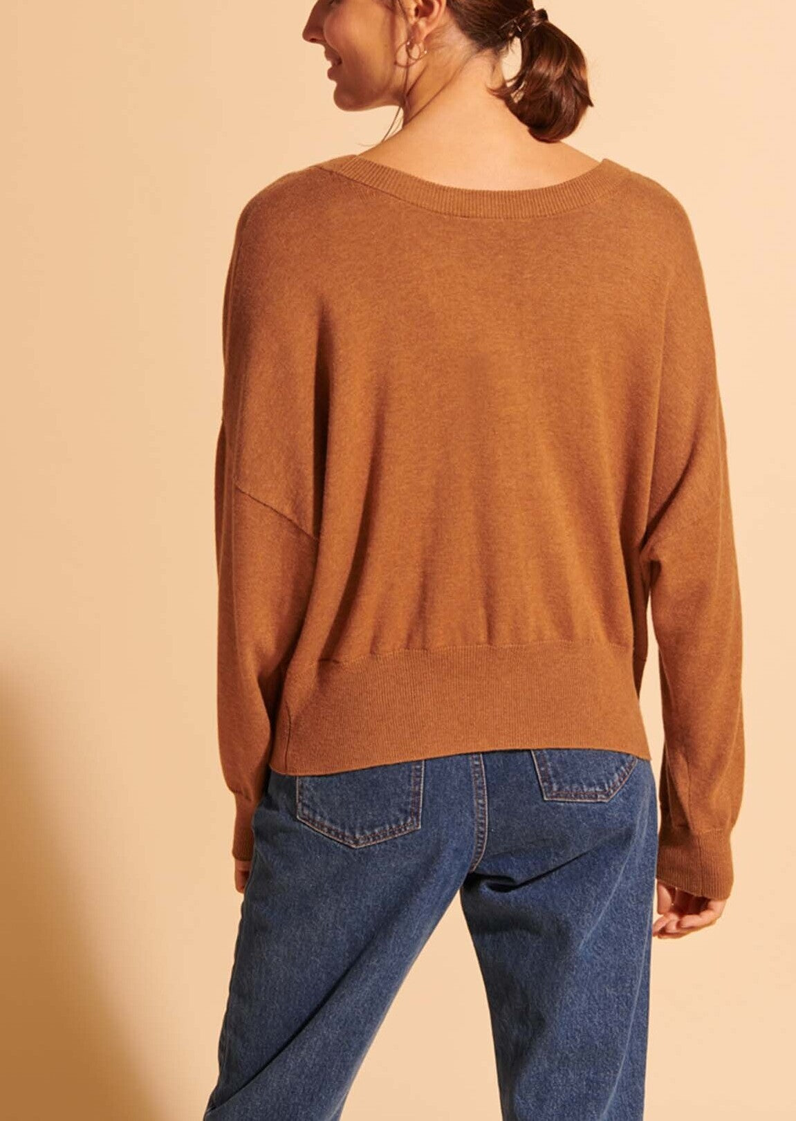 Cardigan Nick oversized camel avec détail de tresse Faume - seconde main