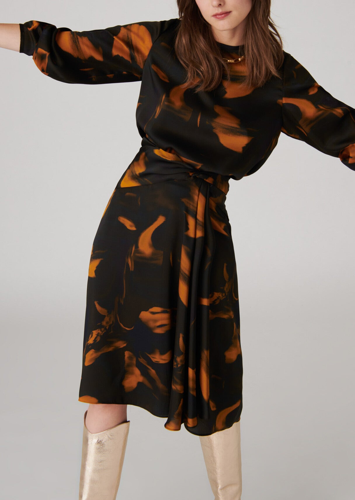 Top Terra esprit t-shirt imprimé ondes sur twill Faume - seconde main