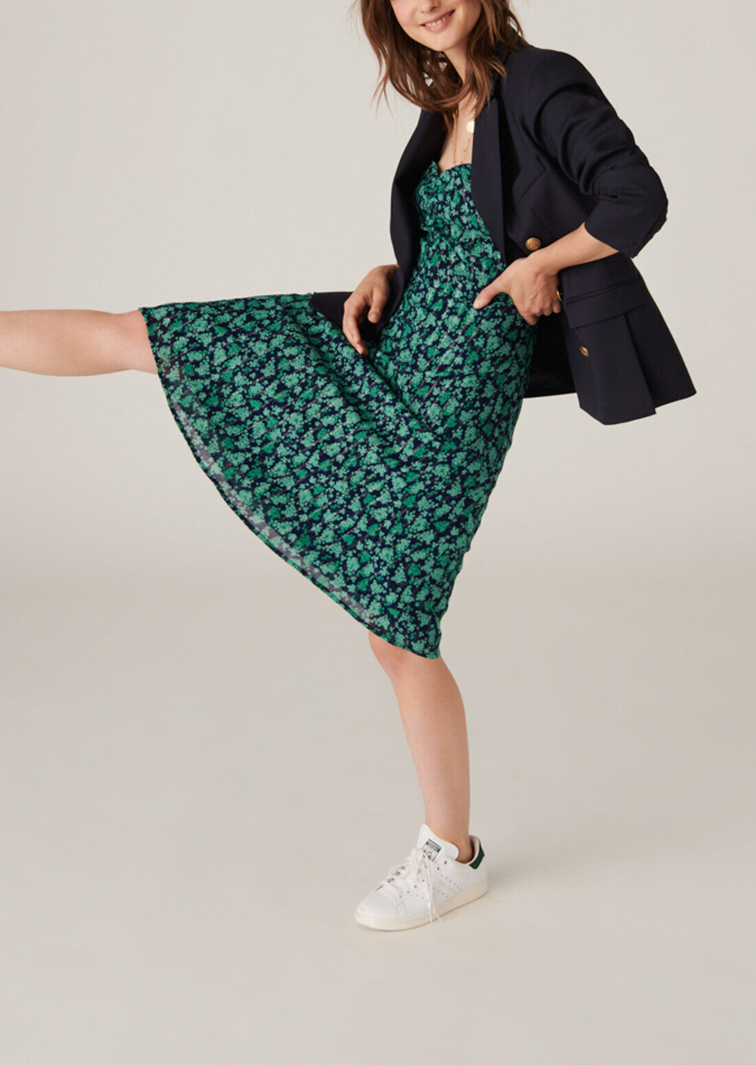 Veste Victorienne bleu nuit en laine froide Faume - seconde main