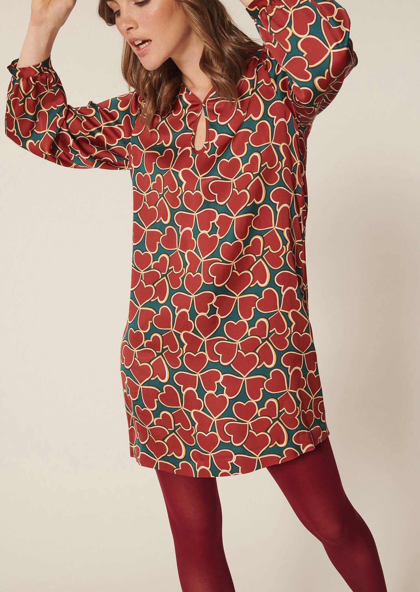 Robe Ruffa verte imprimé trèfles Faume - seconde main