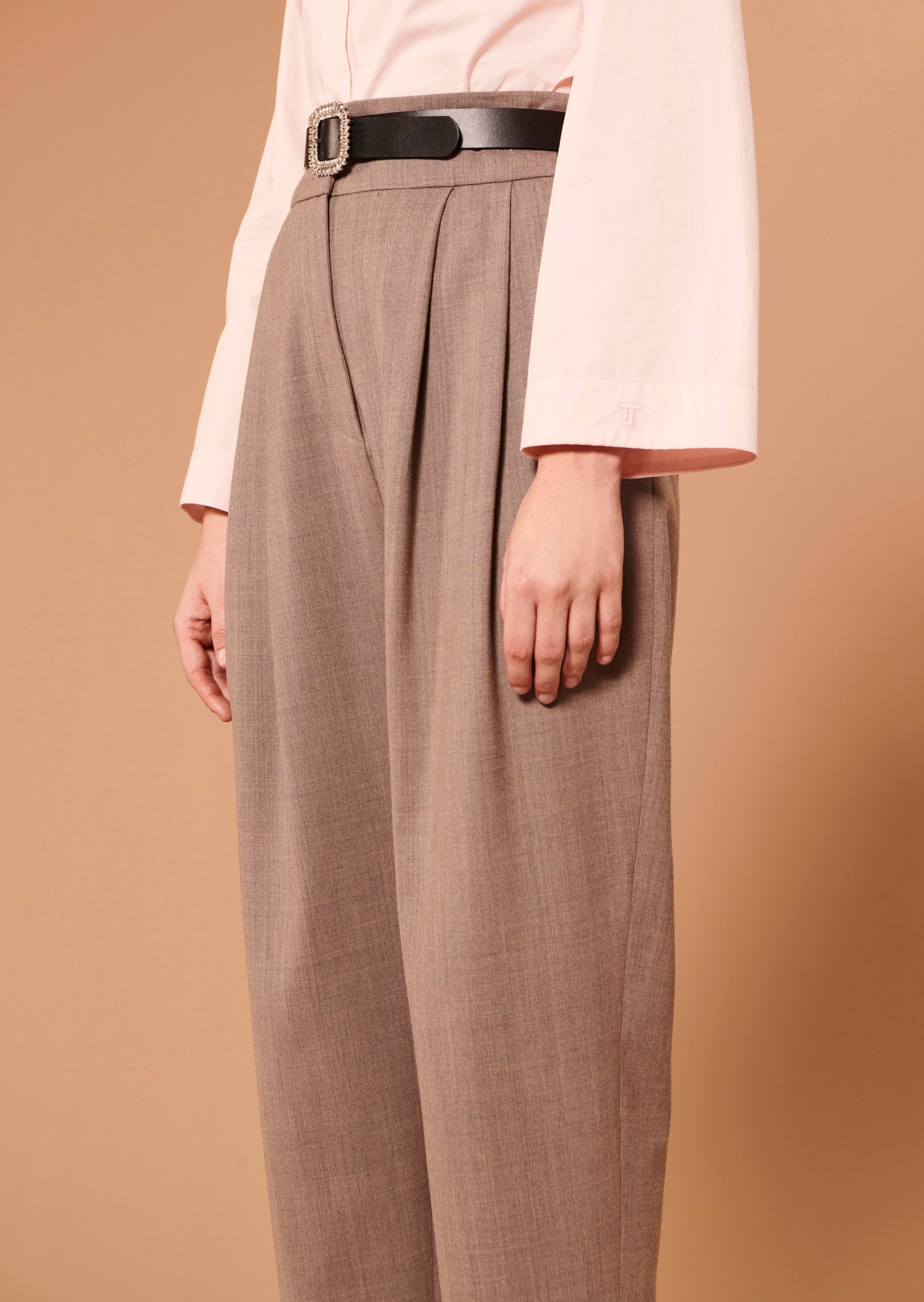 Pantalon Philadelphia beige en flanelle Faume - seconde main