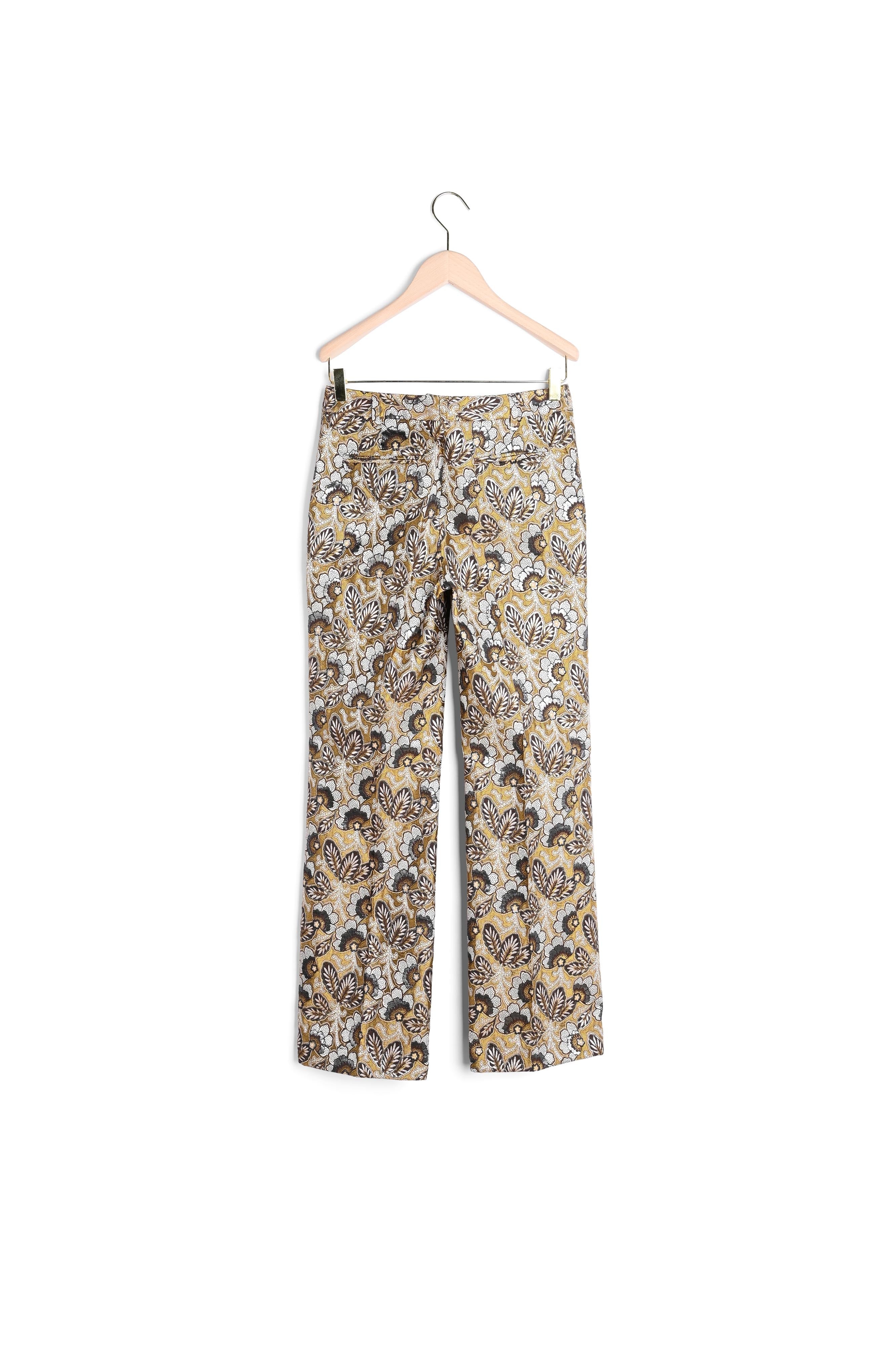 Pantalon Patti mordoré en jacquard fleuri Faume - seconde main