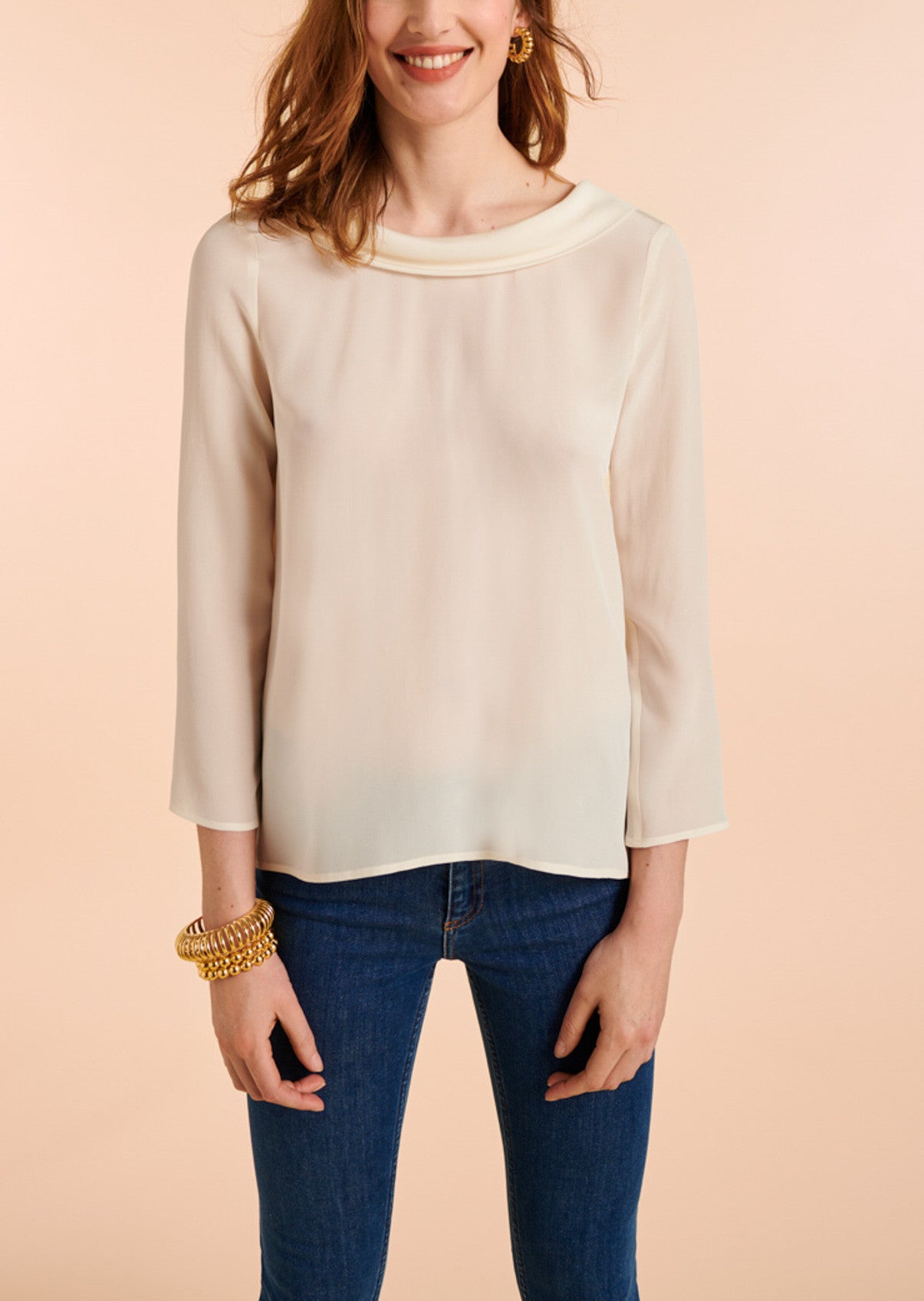 Blouse Thelma en crêpe de soie blanche Faume - seconde main