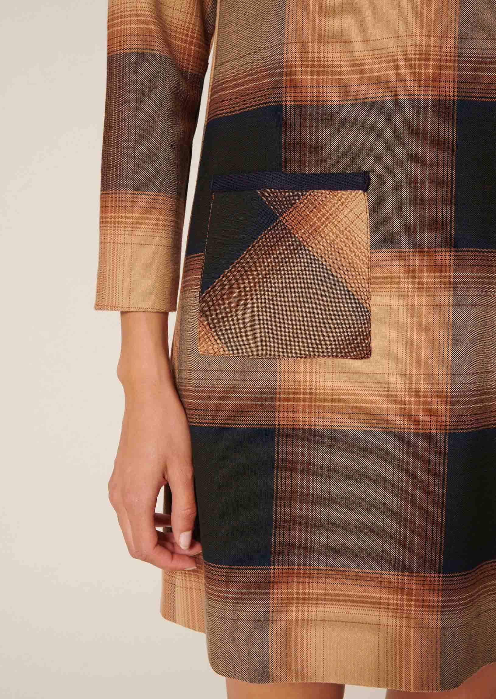 Robe Raijan camel en tartan Faume - seconde main