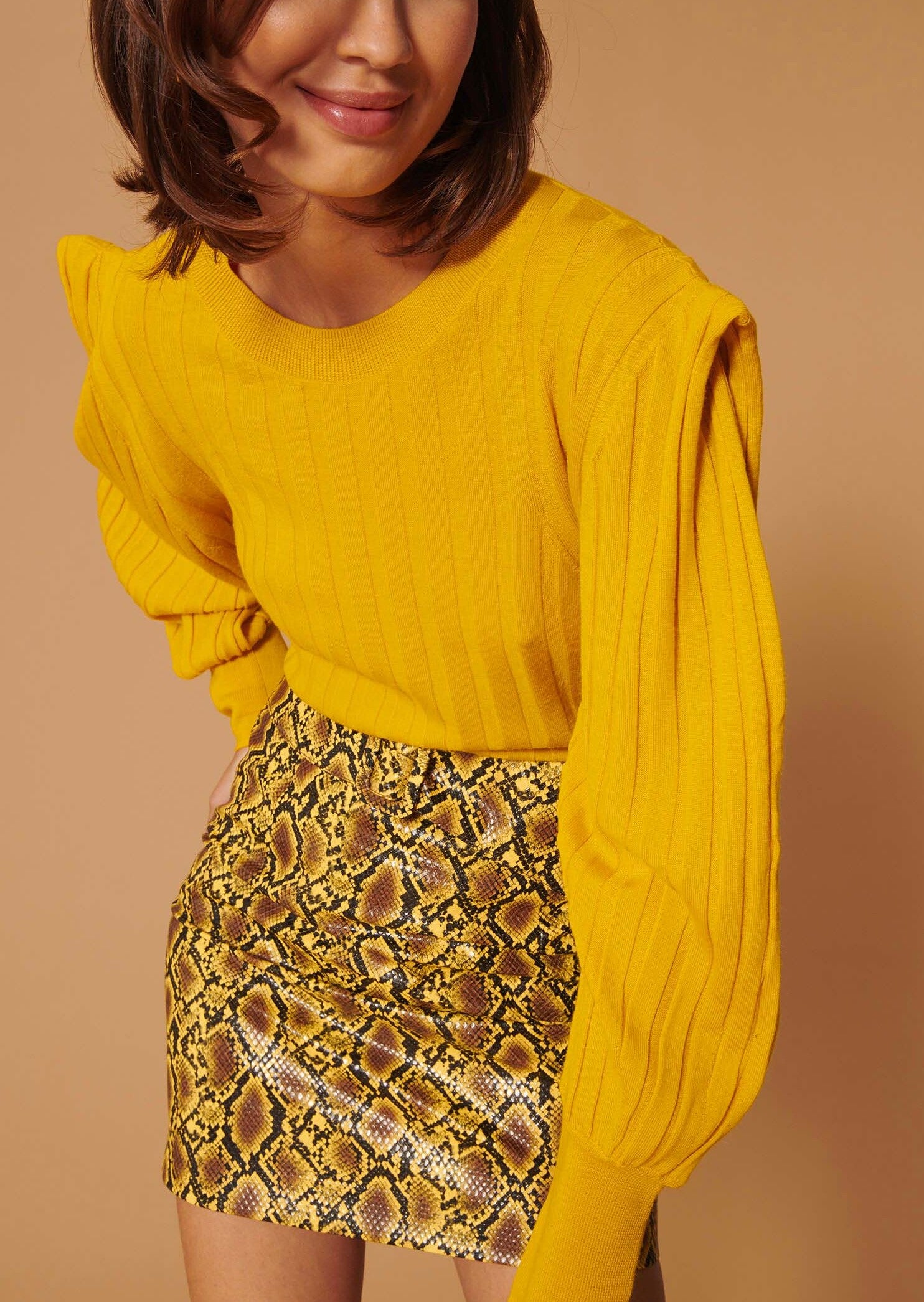 Pull Palatine jaune en laine merinos Faume - seconde main