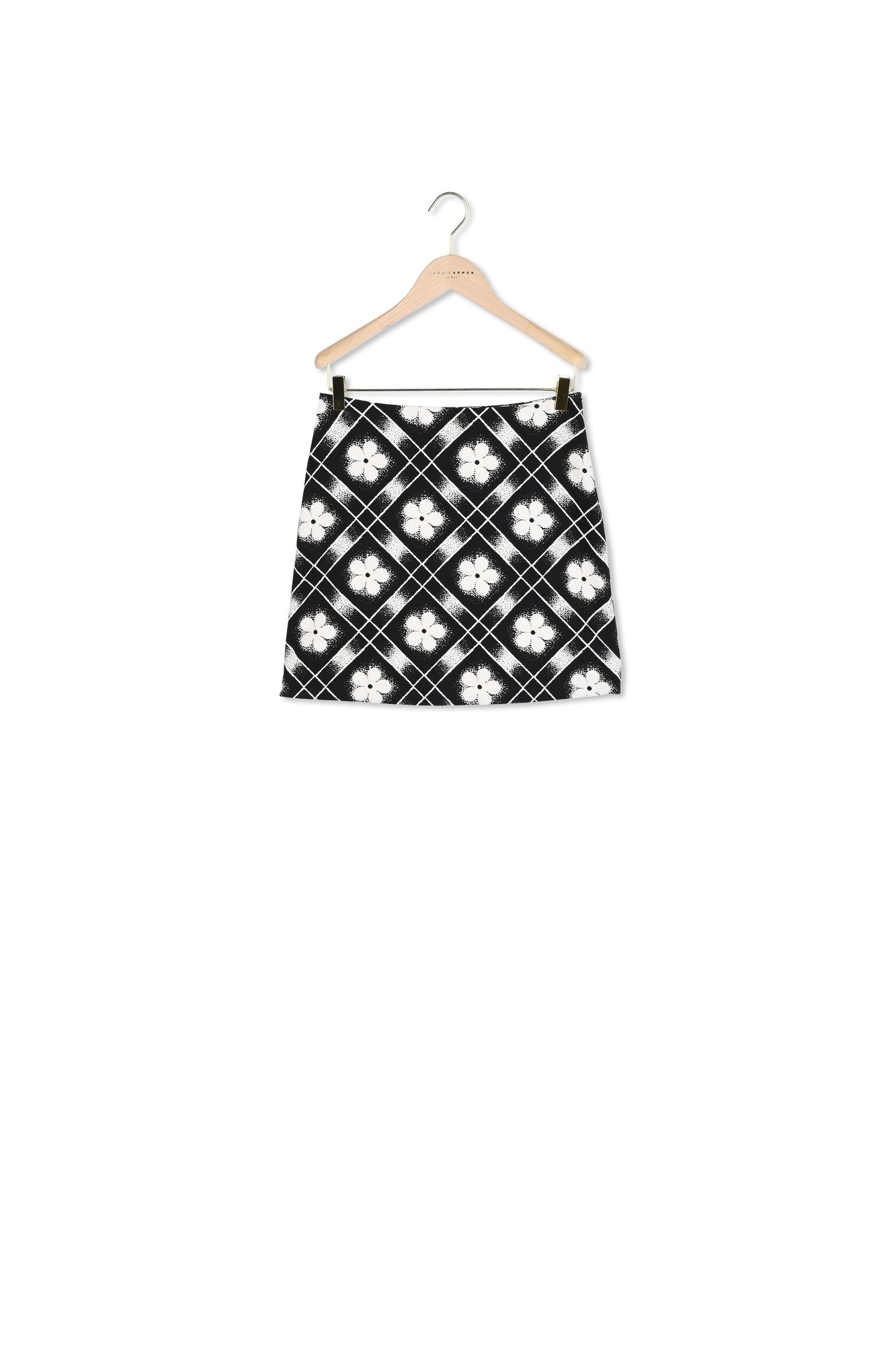 Jupe Jude noire imprimé à fleurs Faume - seconde main