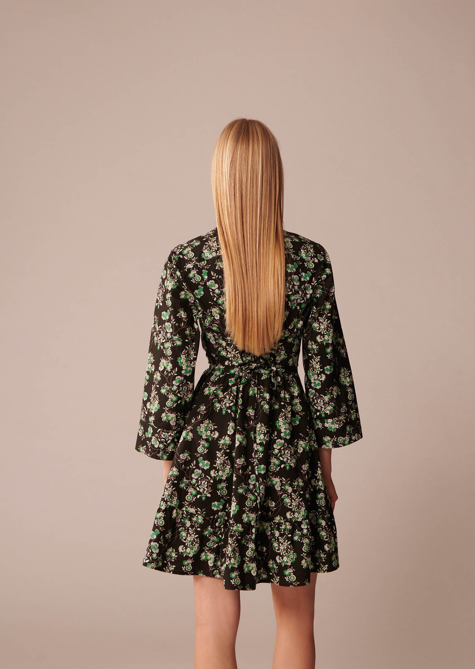 Robe Reba noire imprimé fleuri en coton Faume - seconde main