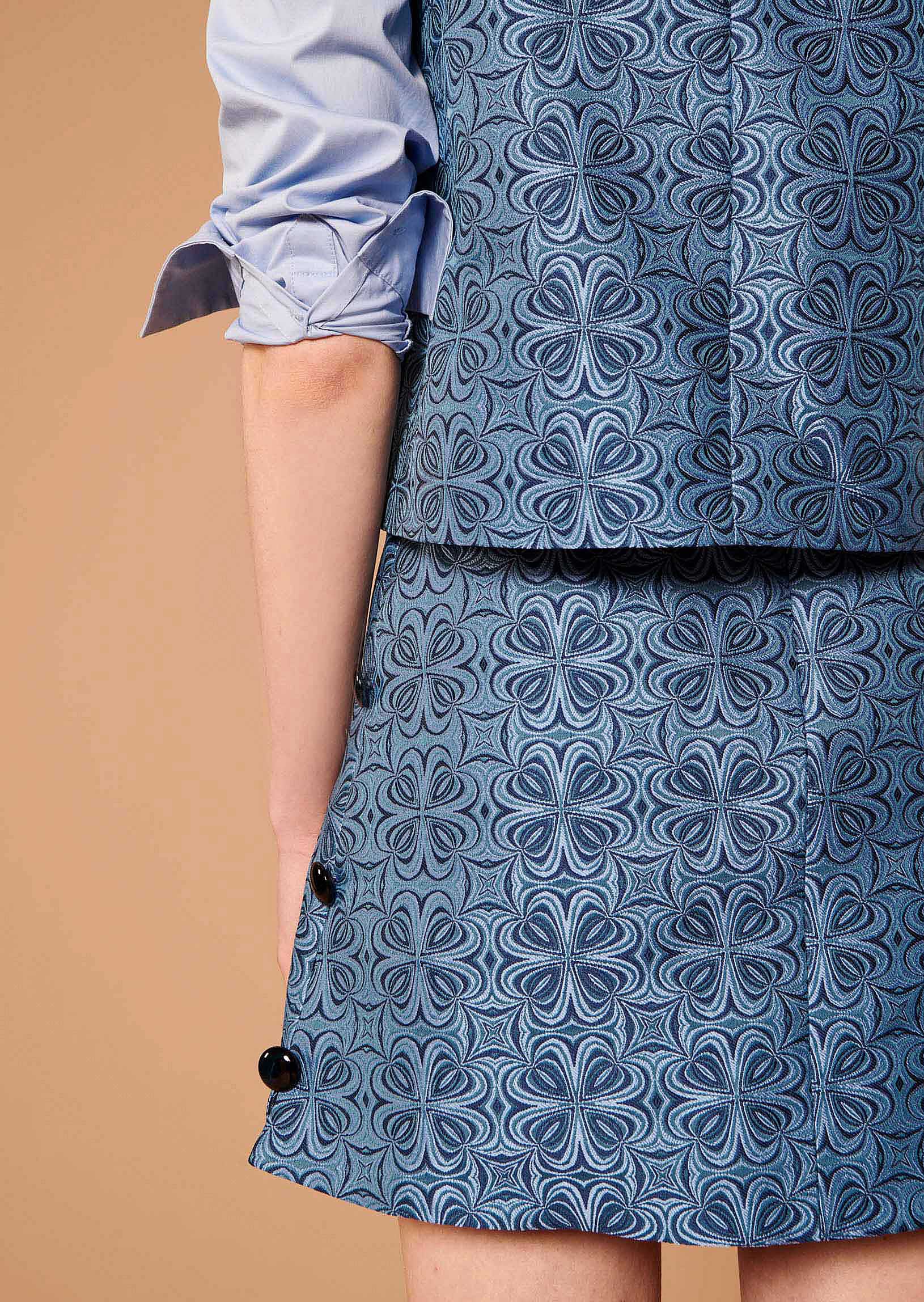 Jupe Juliya bleue en jacquard Faume - seconde main