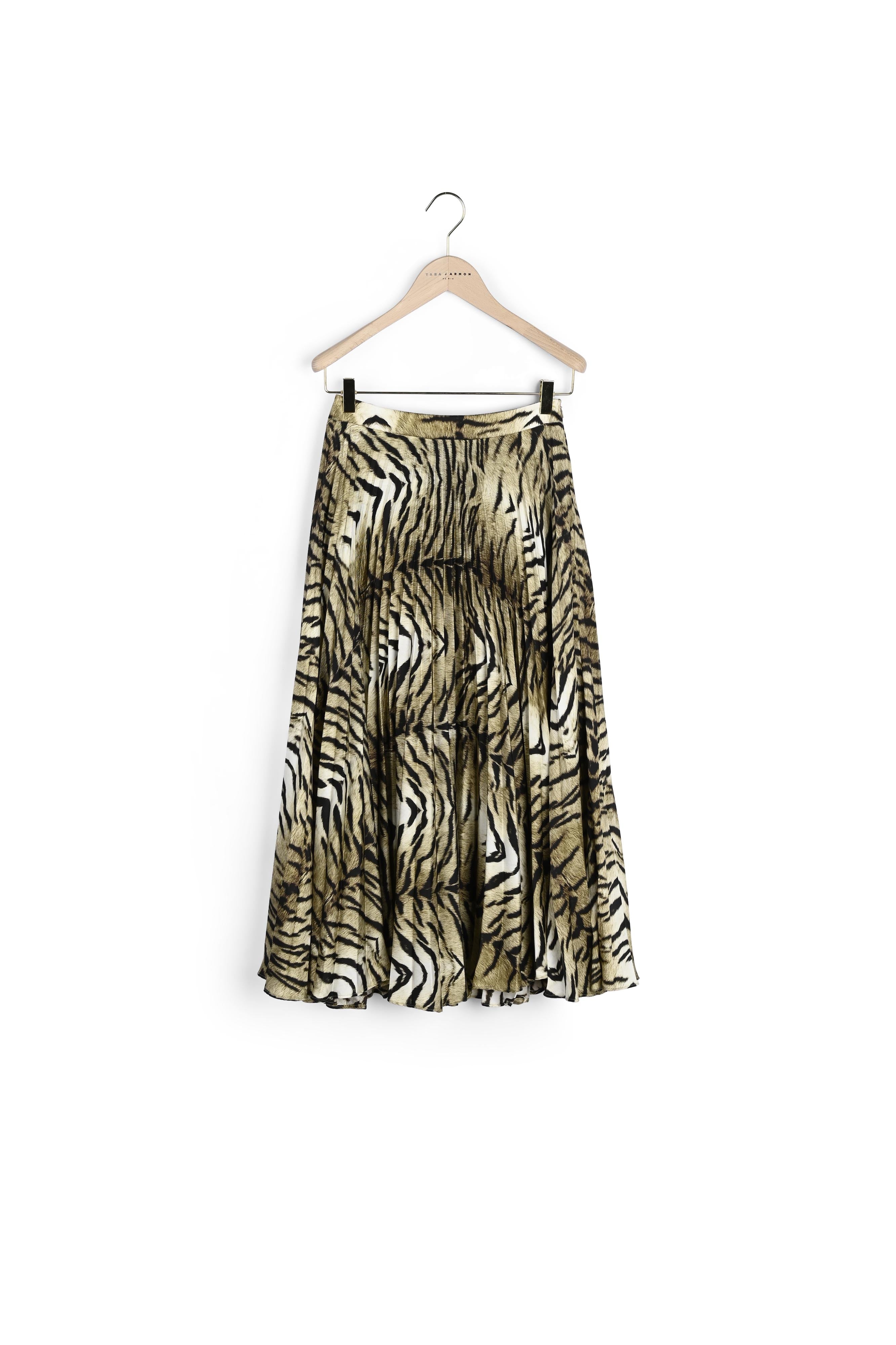 Jupe Juline plissée beige imprimé zèbre Faume - seconde main