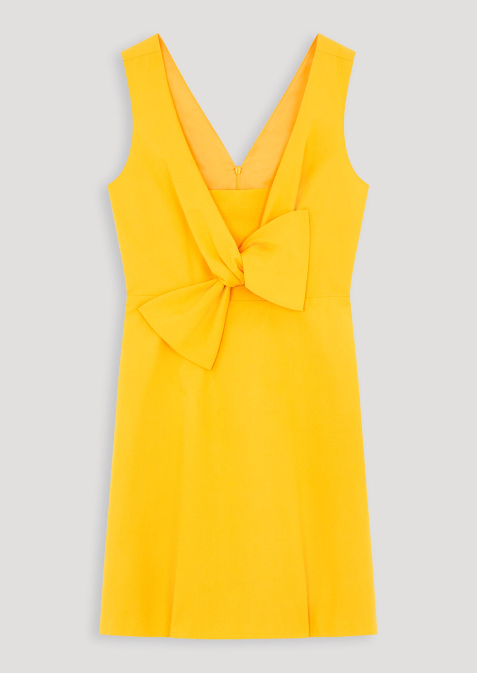 Robe safran en ottoman avec détail noeud Faume - seconde main