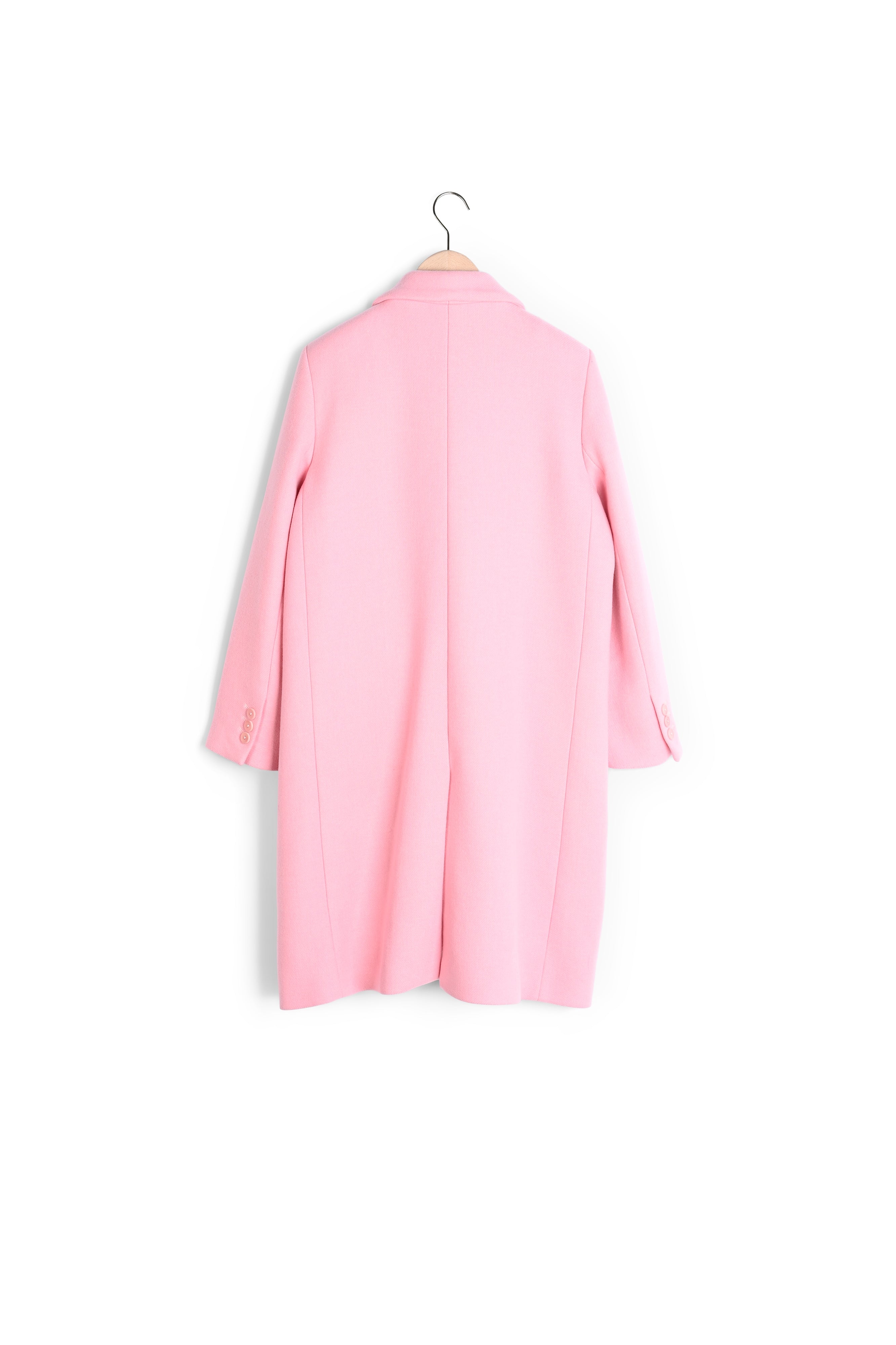 Manteau Mariana rose pâle en drap caban Faume - seconde main