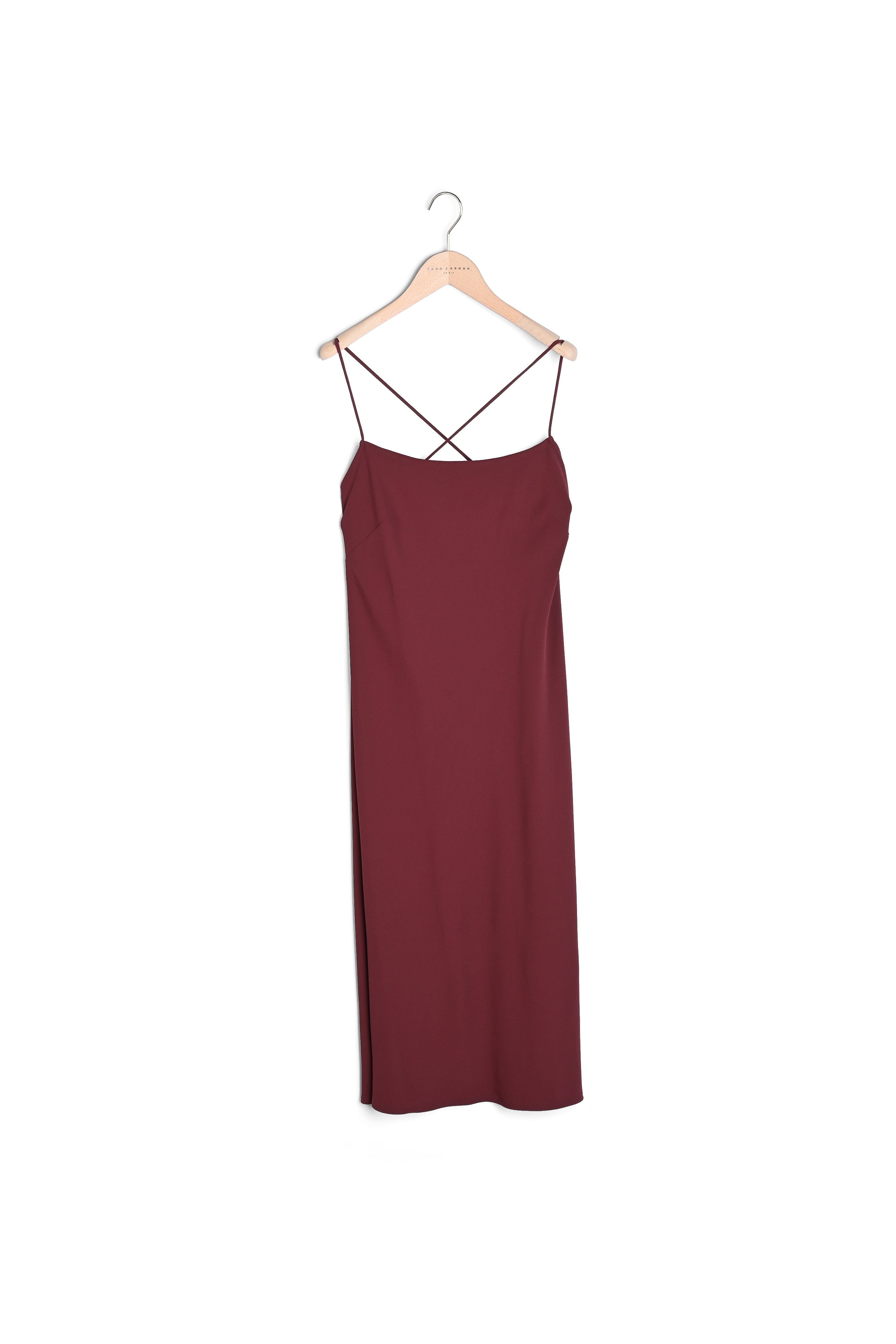 Robe Reany bordeaux en crêpe envers satin Faume - seconde main
