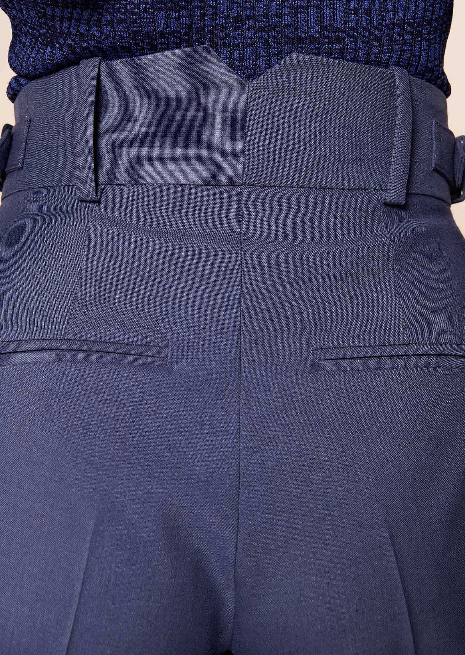 Pantalon Peace bleu en laine Faume - seconde main