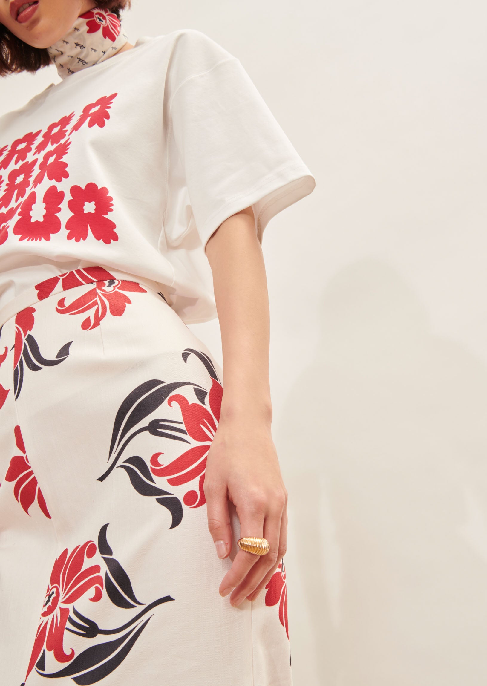 Jupe Jacquetta écrue imprimé fleurs de lys en coton Faume - seconde main