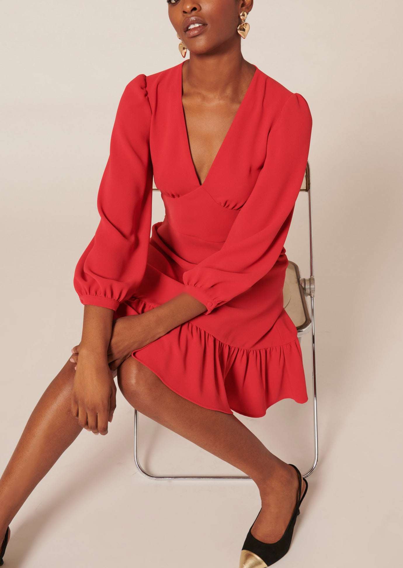 Robe Raiena rouge en crêpe Faume - seconde main