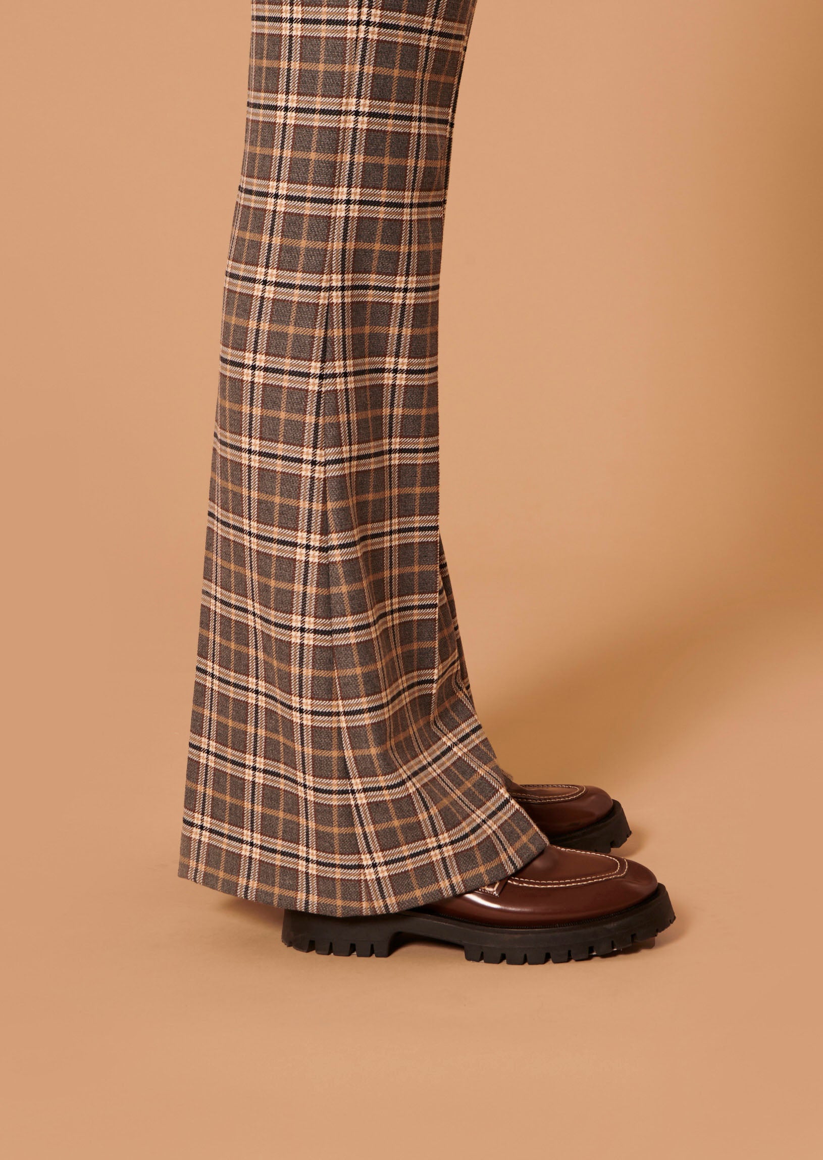 Pantalon Penina gris en tartan Faume - seconde main