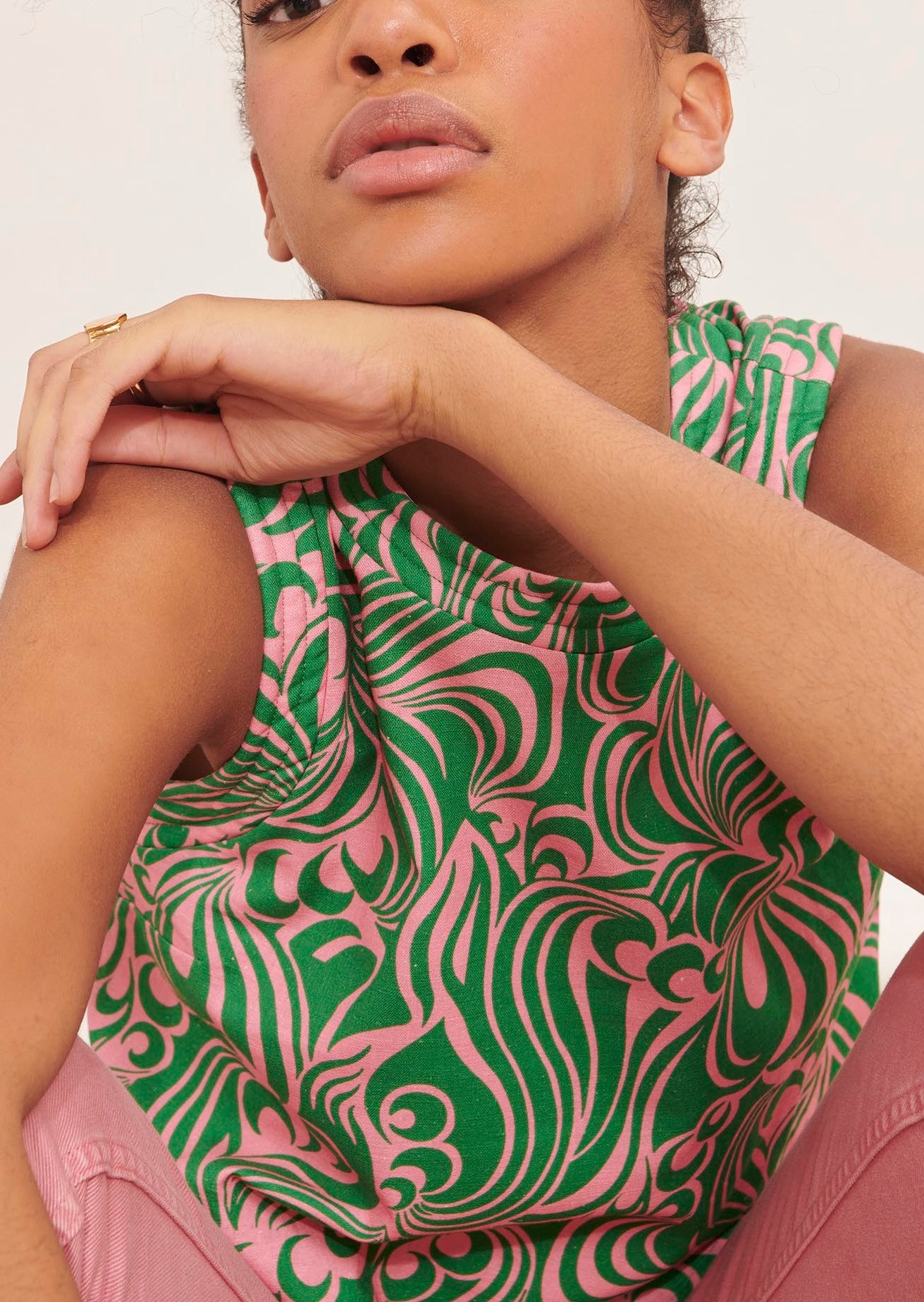 Top Takito rose imprimé psyche Faume - seconde main